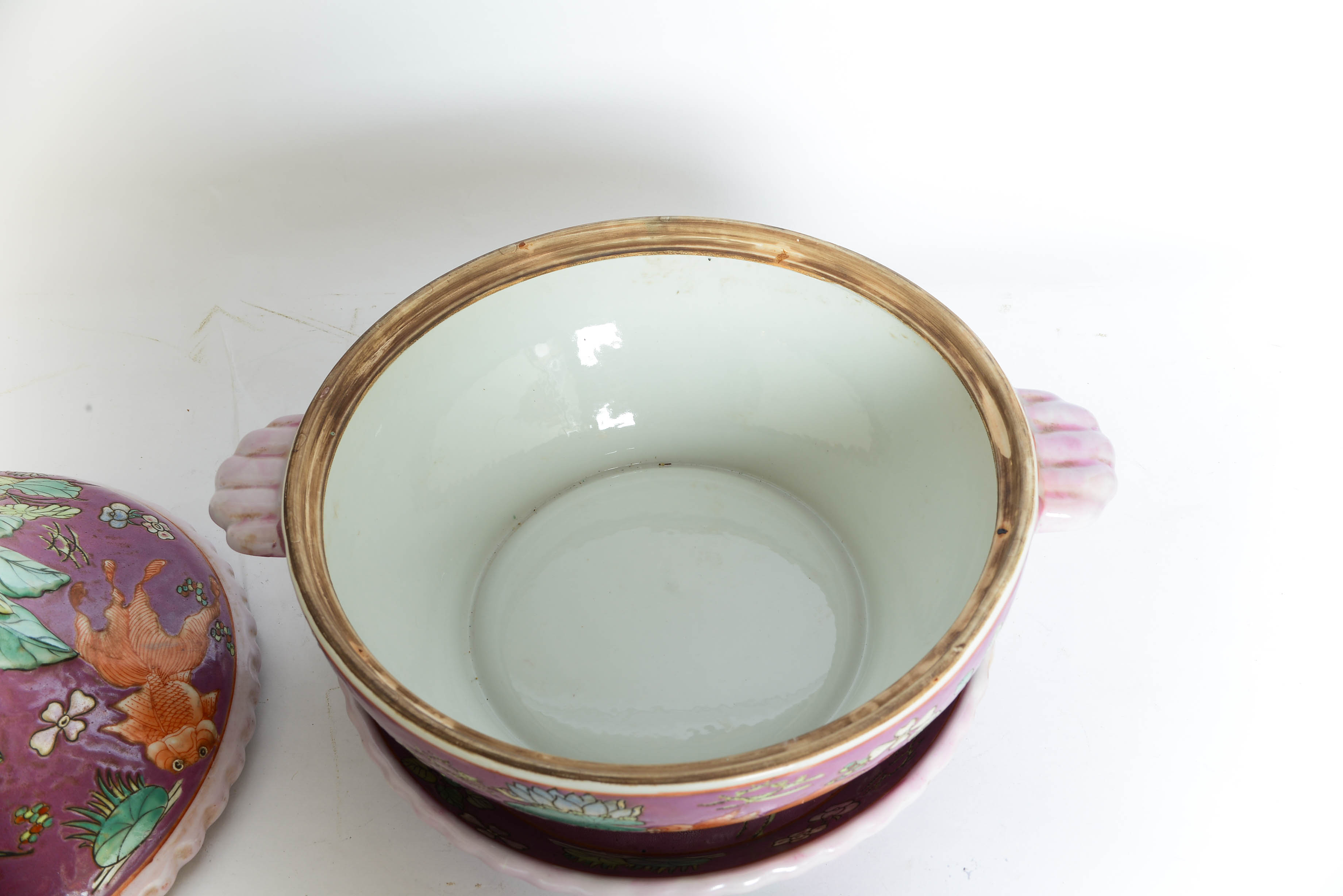 Vintage Three Piece Large Porcelain Chinese Dish