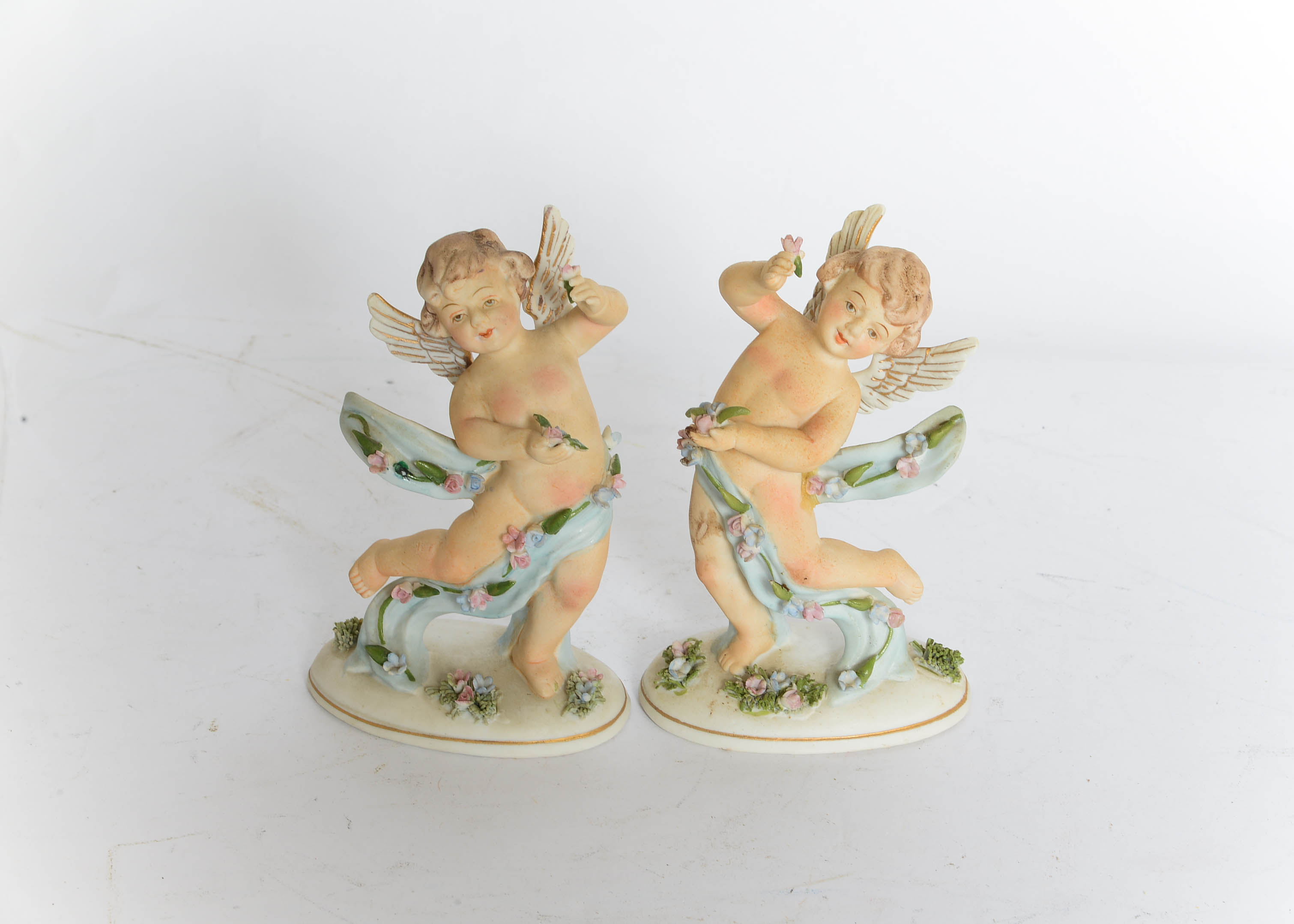 Pair of Antique Dresden Like Porcelain Figurines