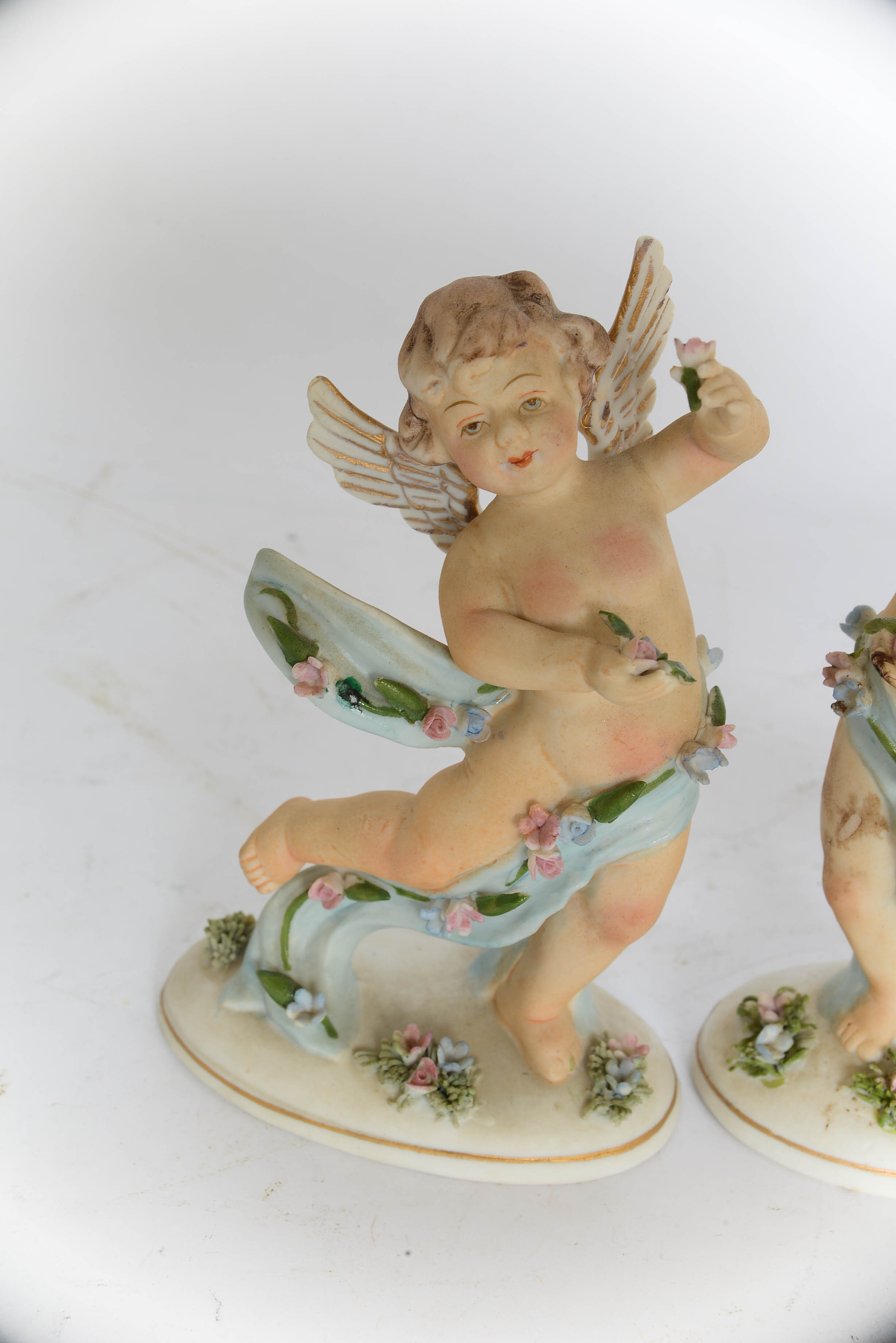 Pair of Antique Dresden Like Porcelain Figurines