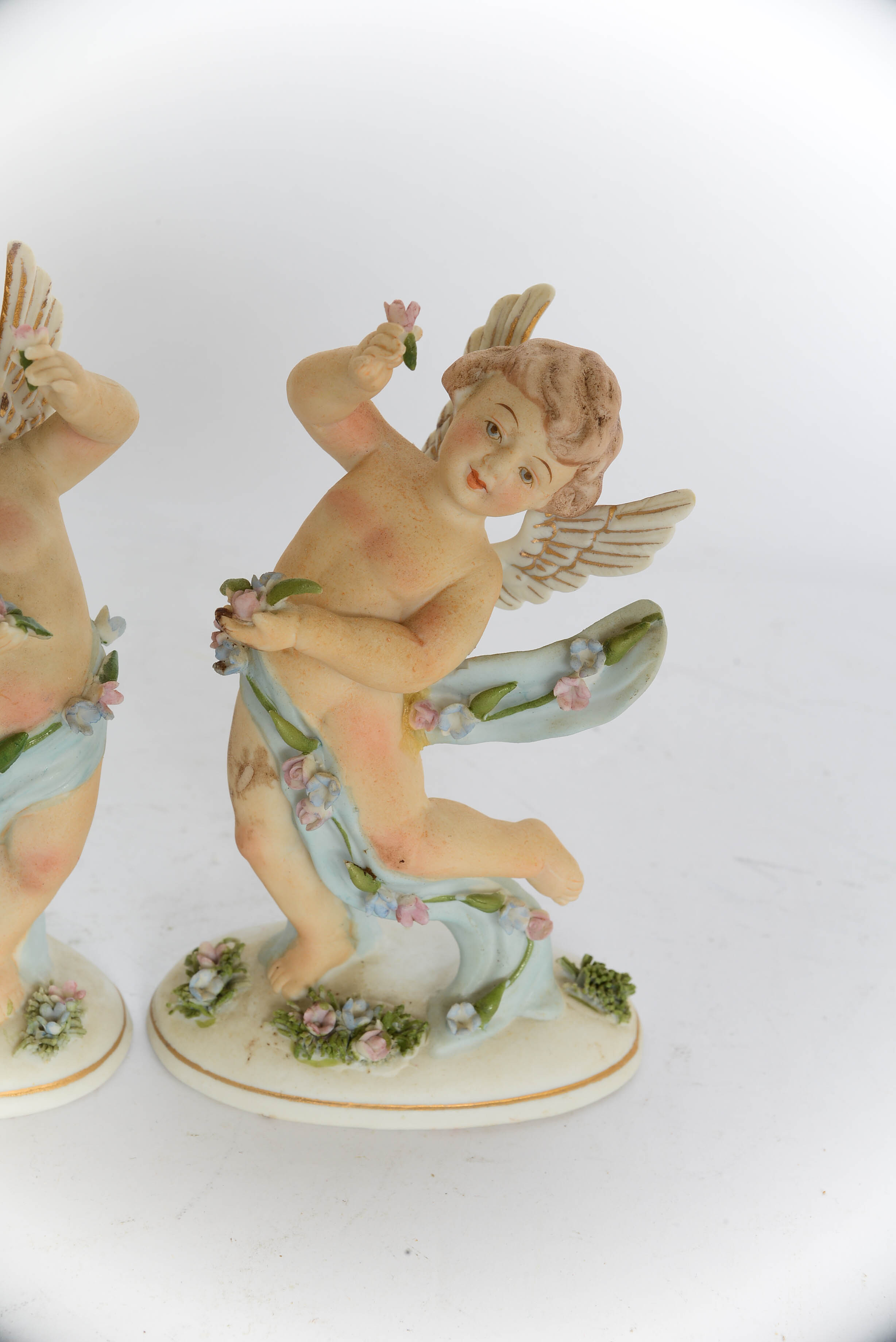 Pair of Antique Dresden Like Porcelain Figurines