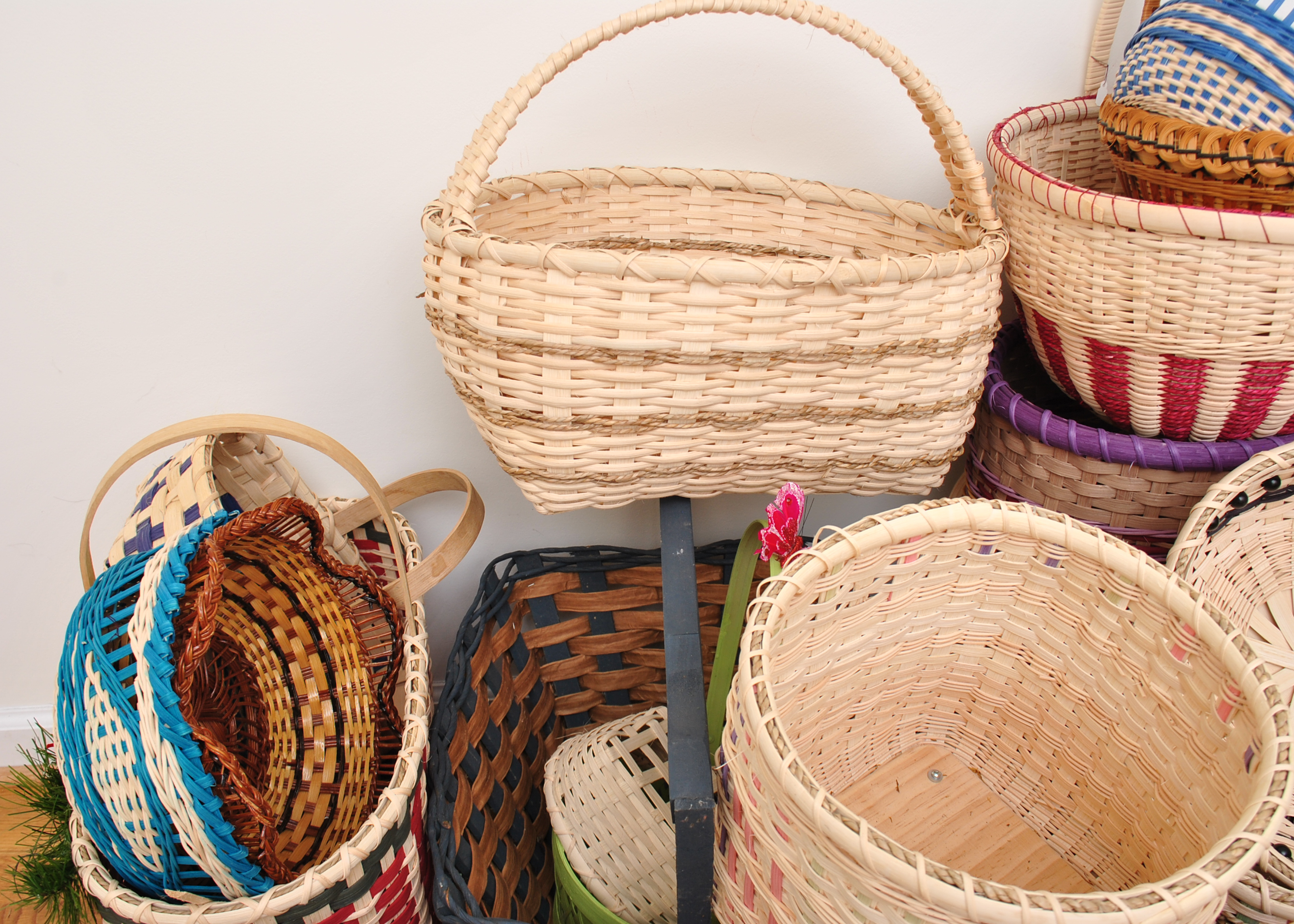 Large Assortment of Handmade Baskets