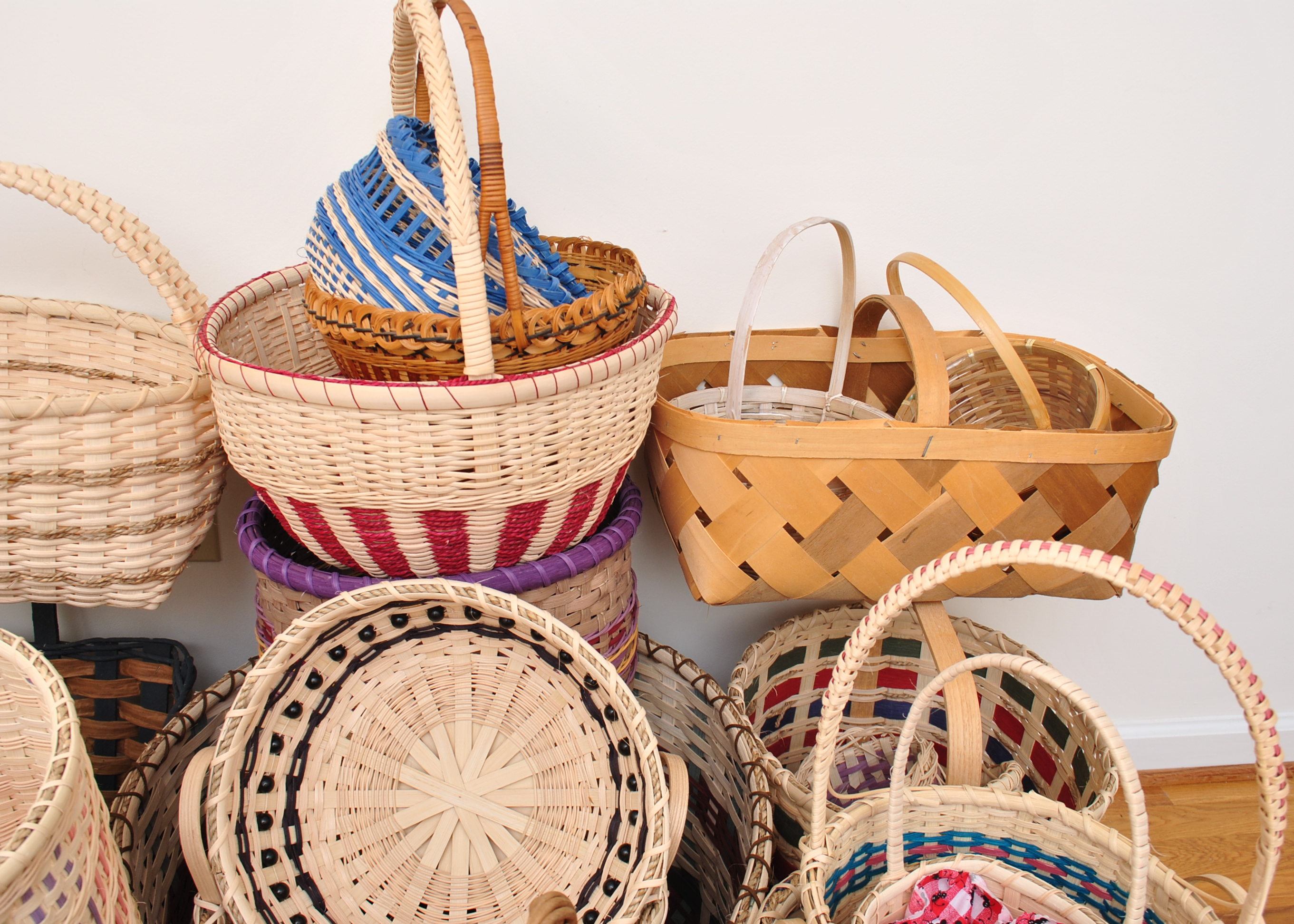 Large Assortment of Handmade Baskets