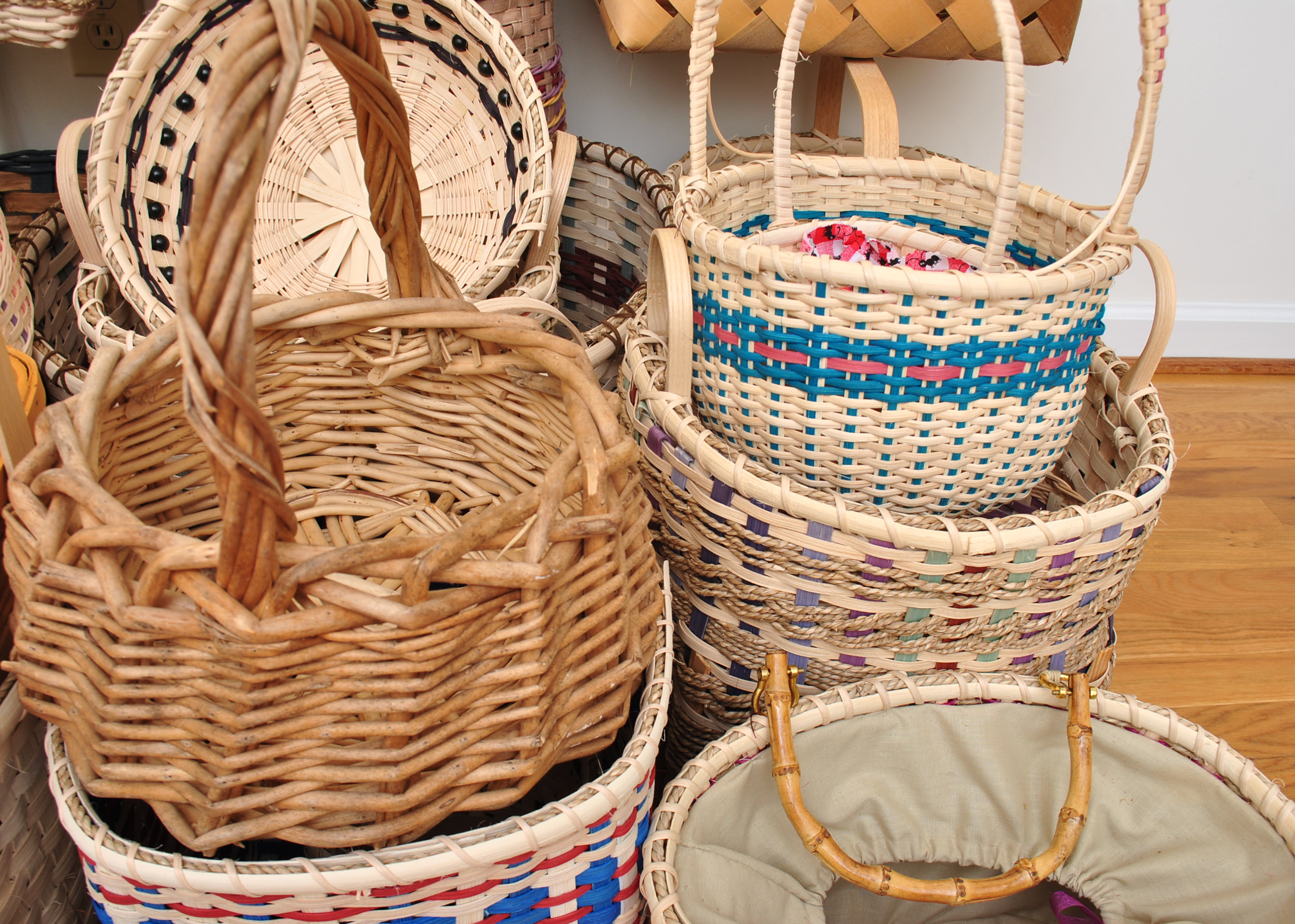 Large Assortment of Handmade Baskets