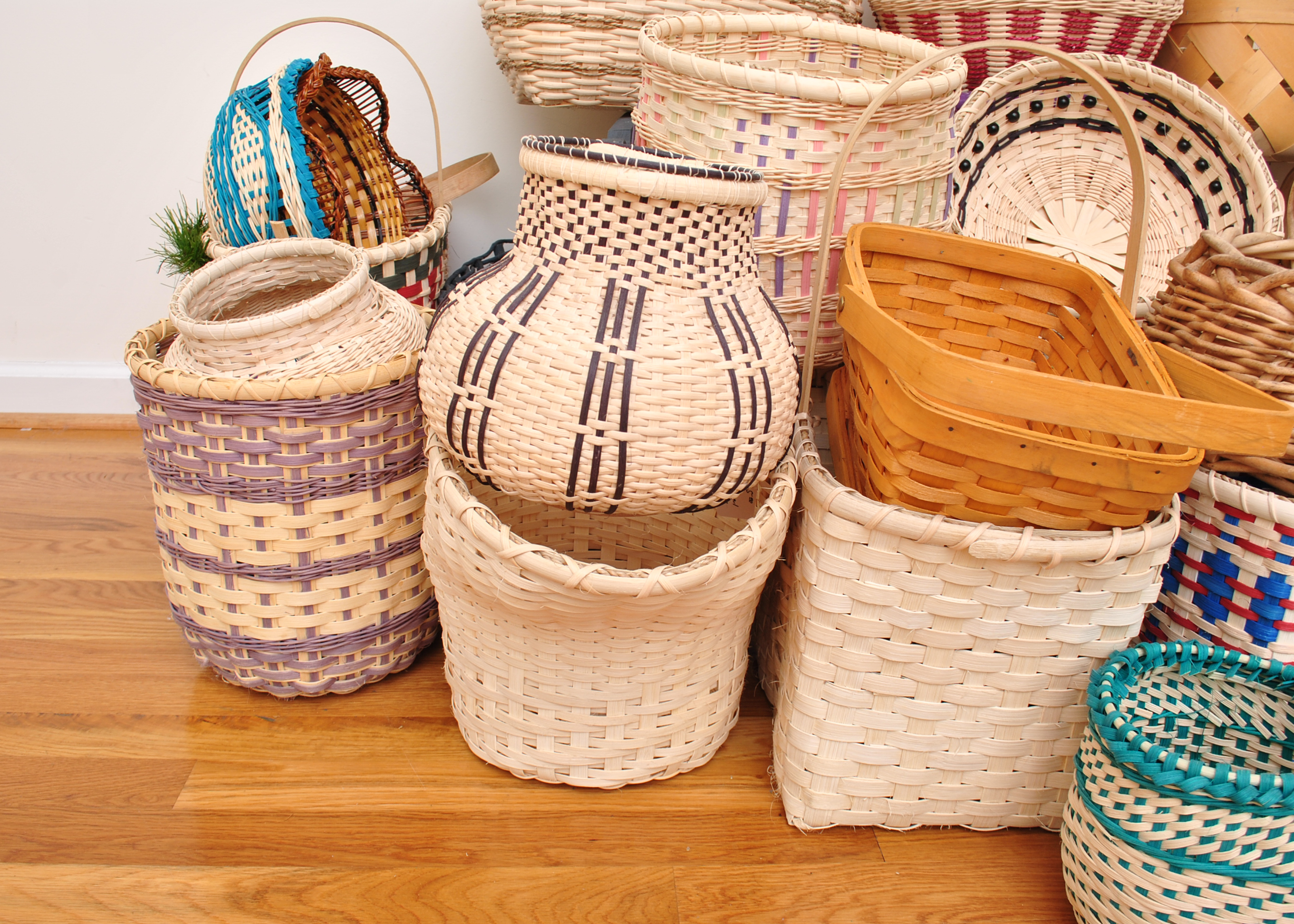 Large Assortment of Handmade Baskets