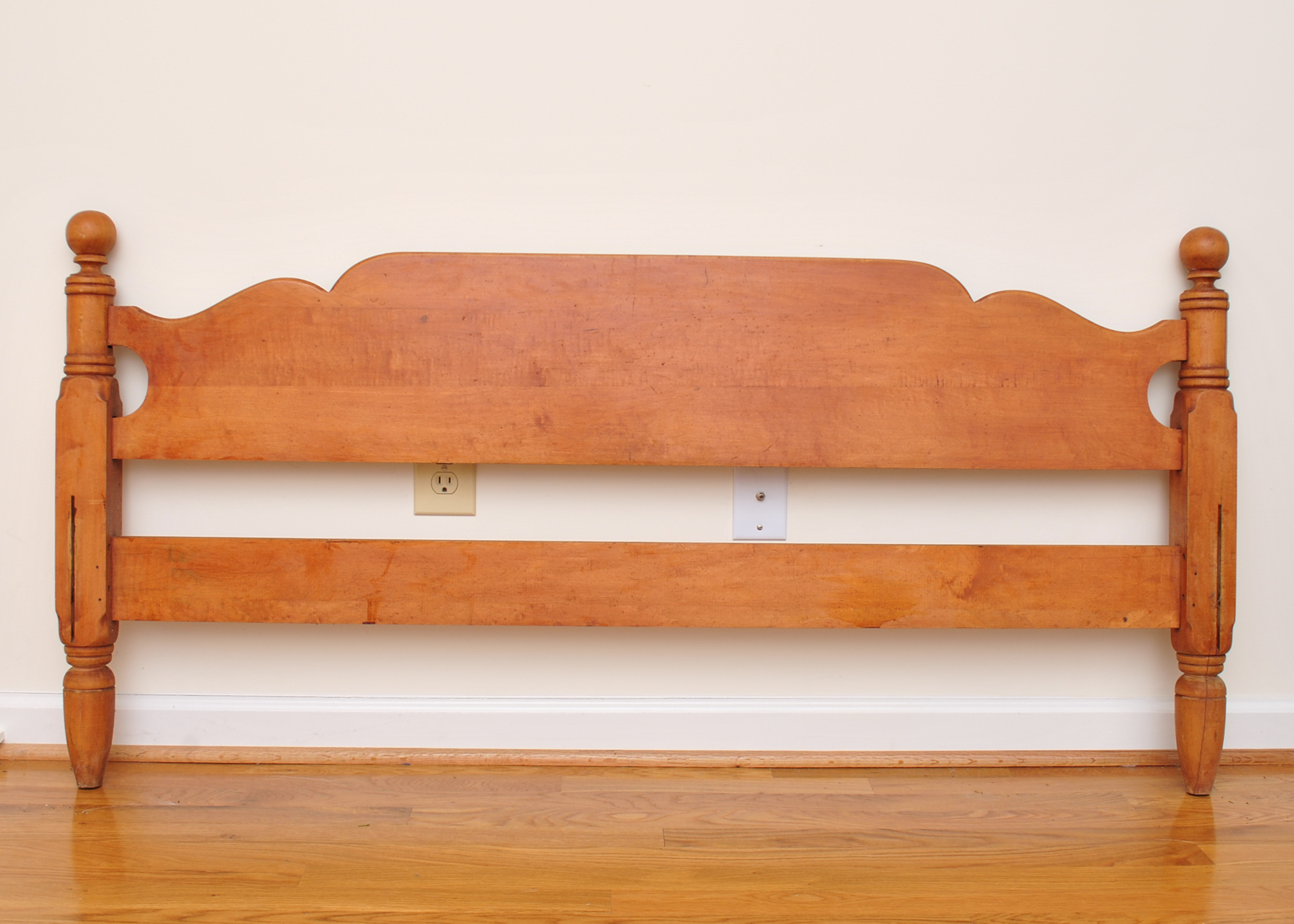 Vintage Full Size Maple Bed Headboard & Footboard