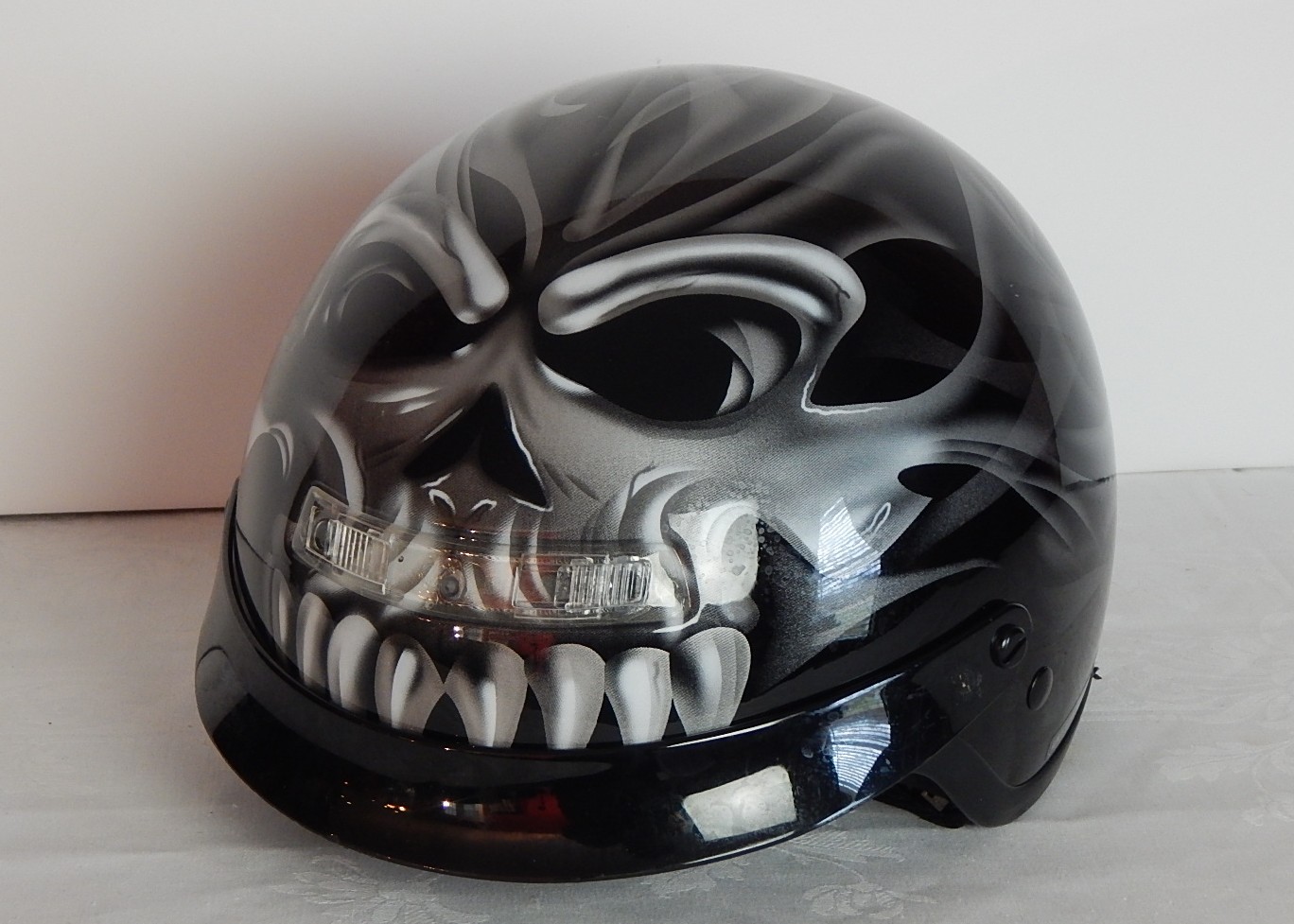 DOT Black Skull Motorcycle Helmet