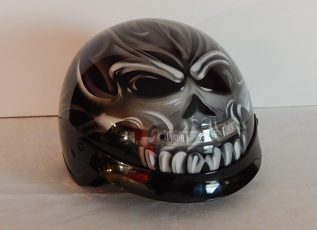 DOT Black Skull Motorcycle Helmet