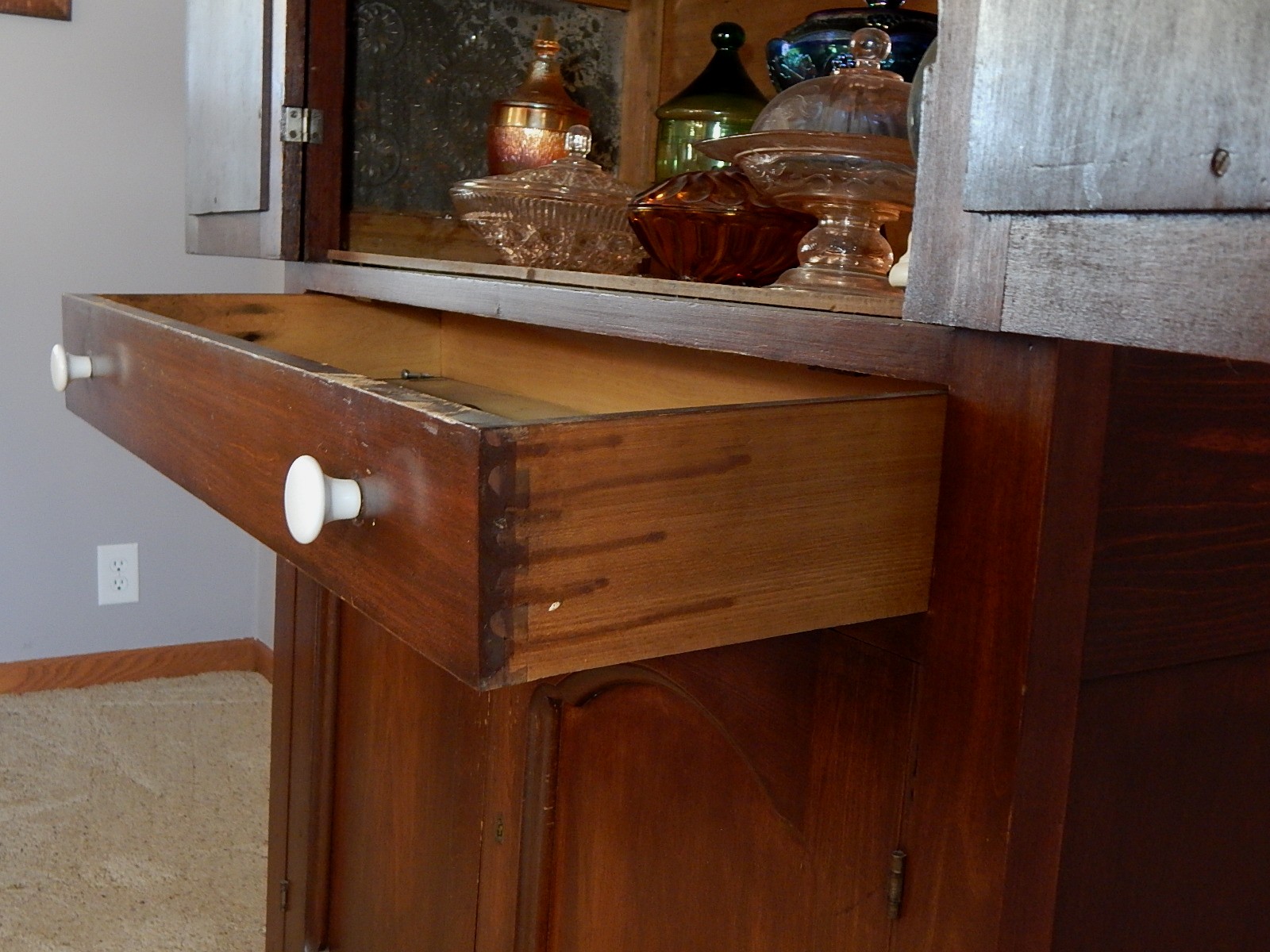 Antique Pine Pie Safe Cabinet