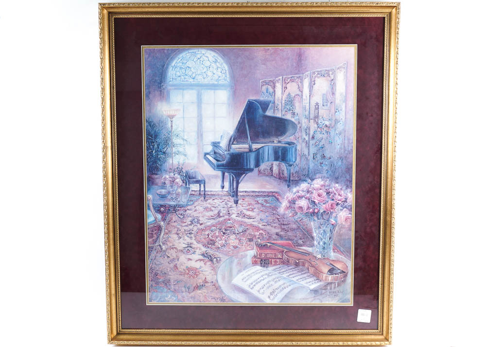 Lena Liu 'Piano Room' Signed Print