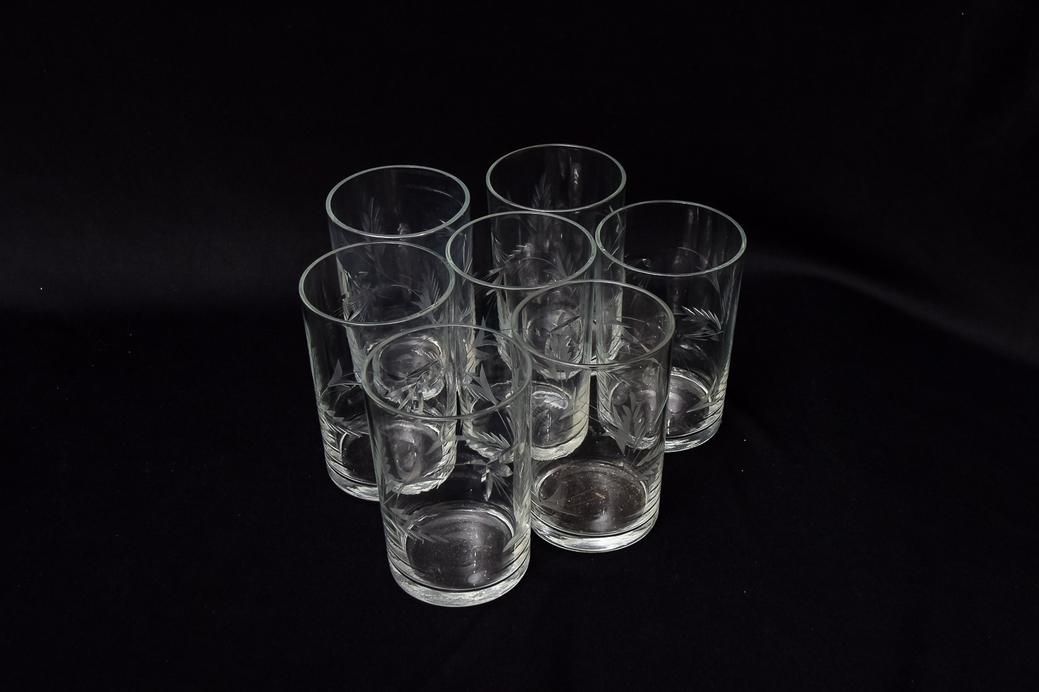 Metal Tray with Glassware Assortment