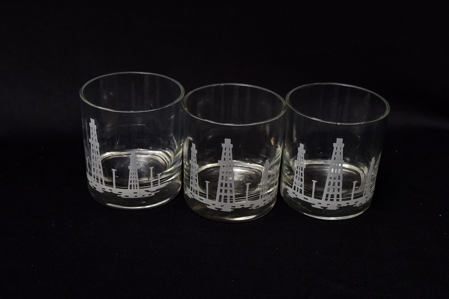 Metal Tray with Glassware Assortment