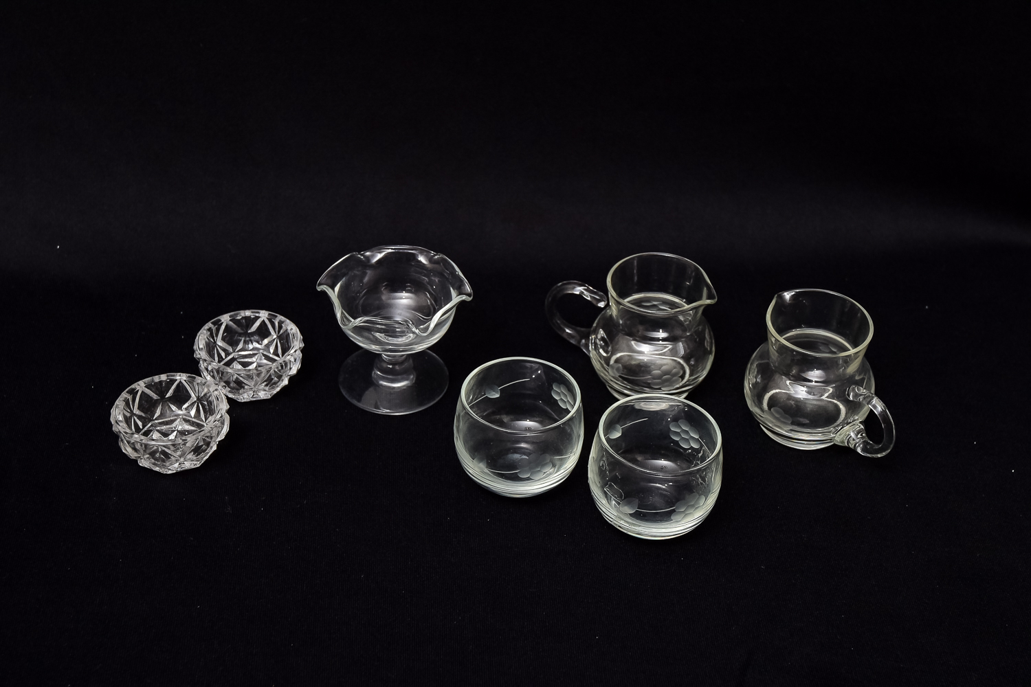 Metal Tray with Glassware Assortment