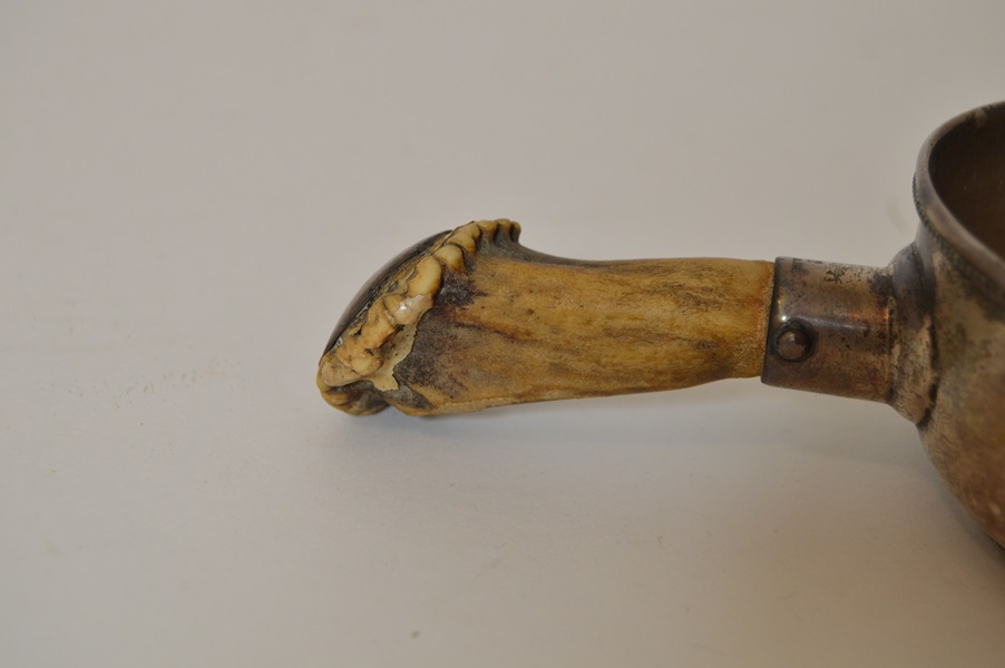 Sterling Silver and Antler Shaving Mug and Brush