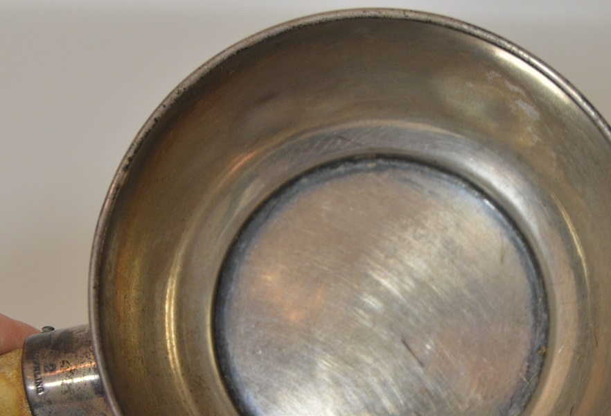 Sterling Silver and Antler Shaving Mug and Brush