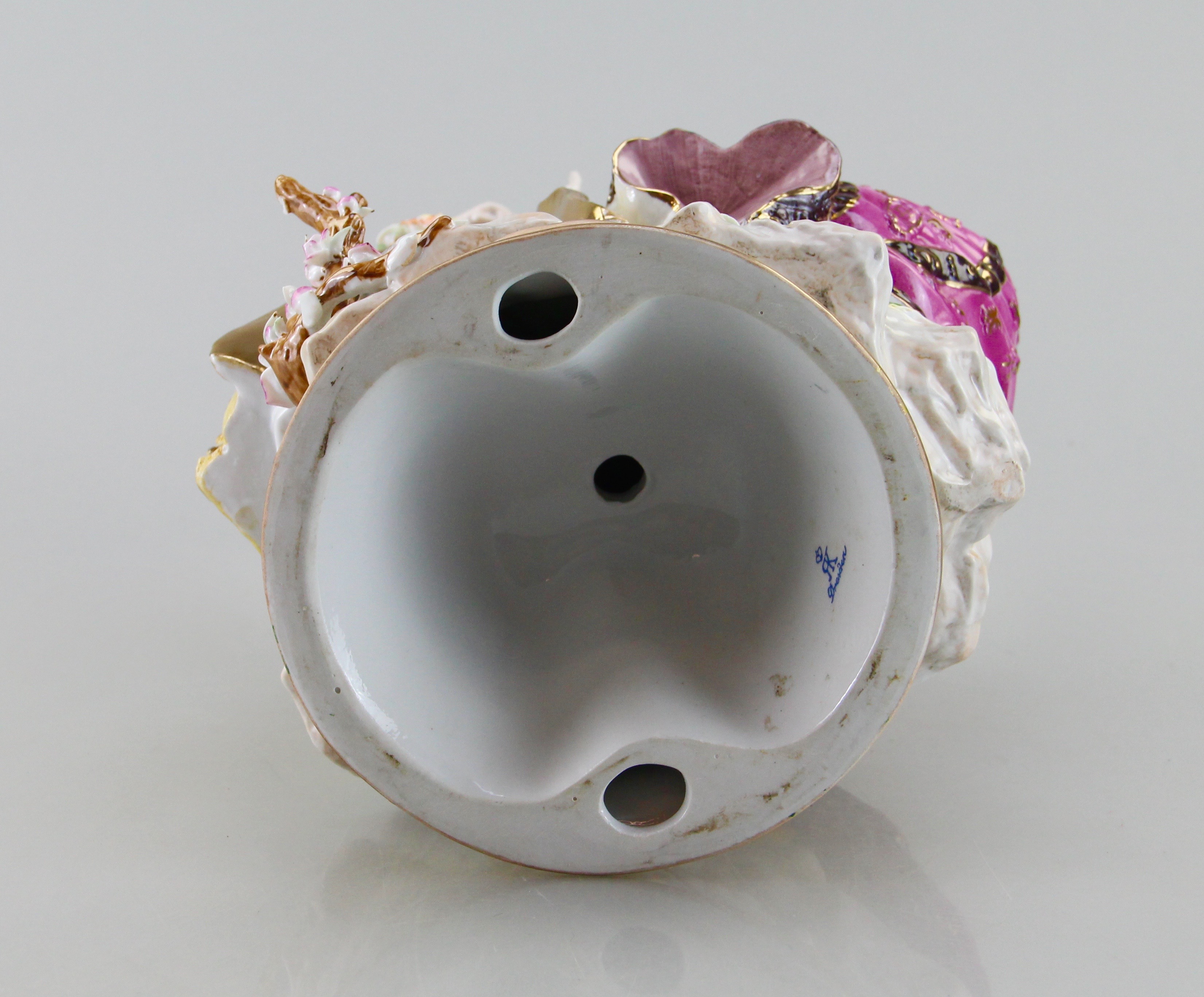 Antique Dresden Porcelain Figurine of Two 18th Century Ladies