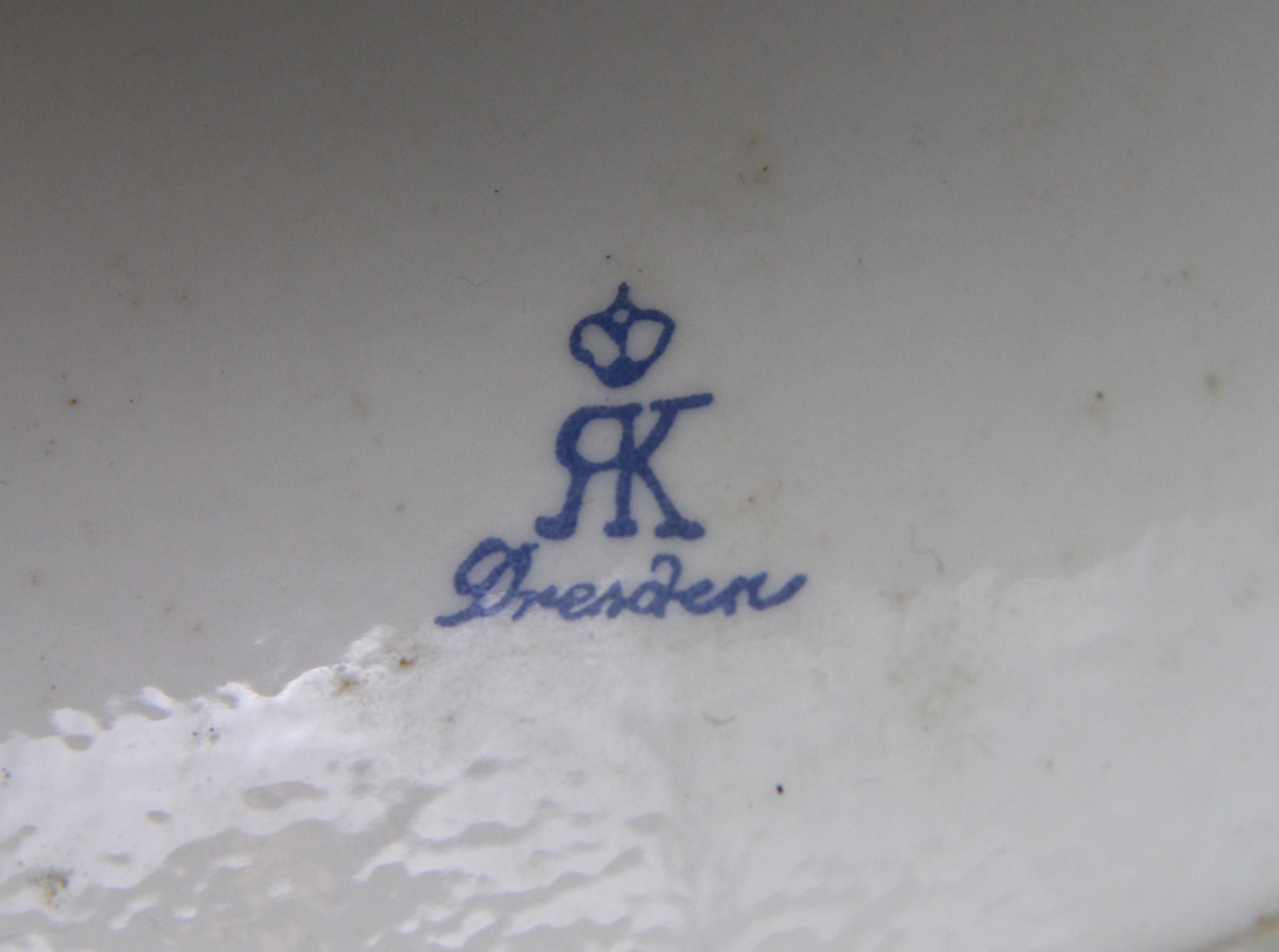 Antique Dresden Porcelain Figurine of Two 18th Century Ladies