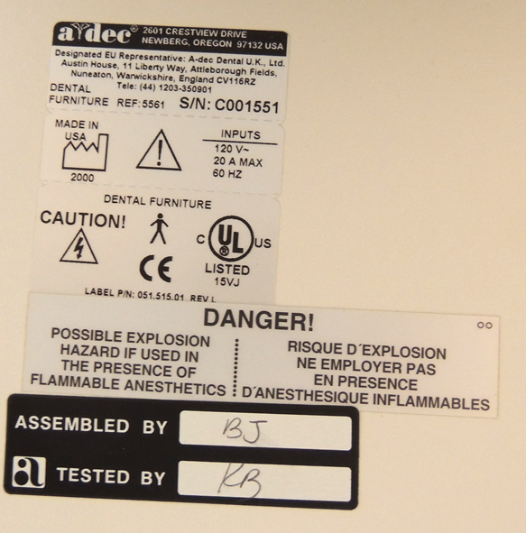 Adec Dental Unit and Equipment