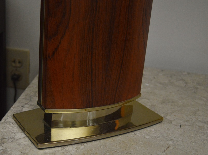 Pair of Mid Century Modern Walnut and Brass Table Lamps