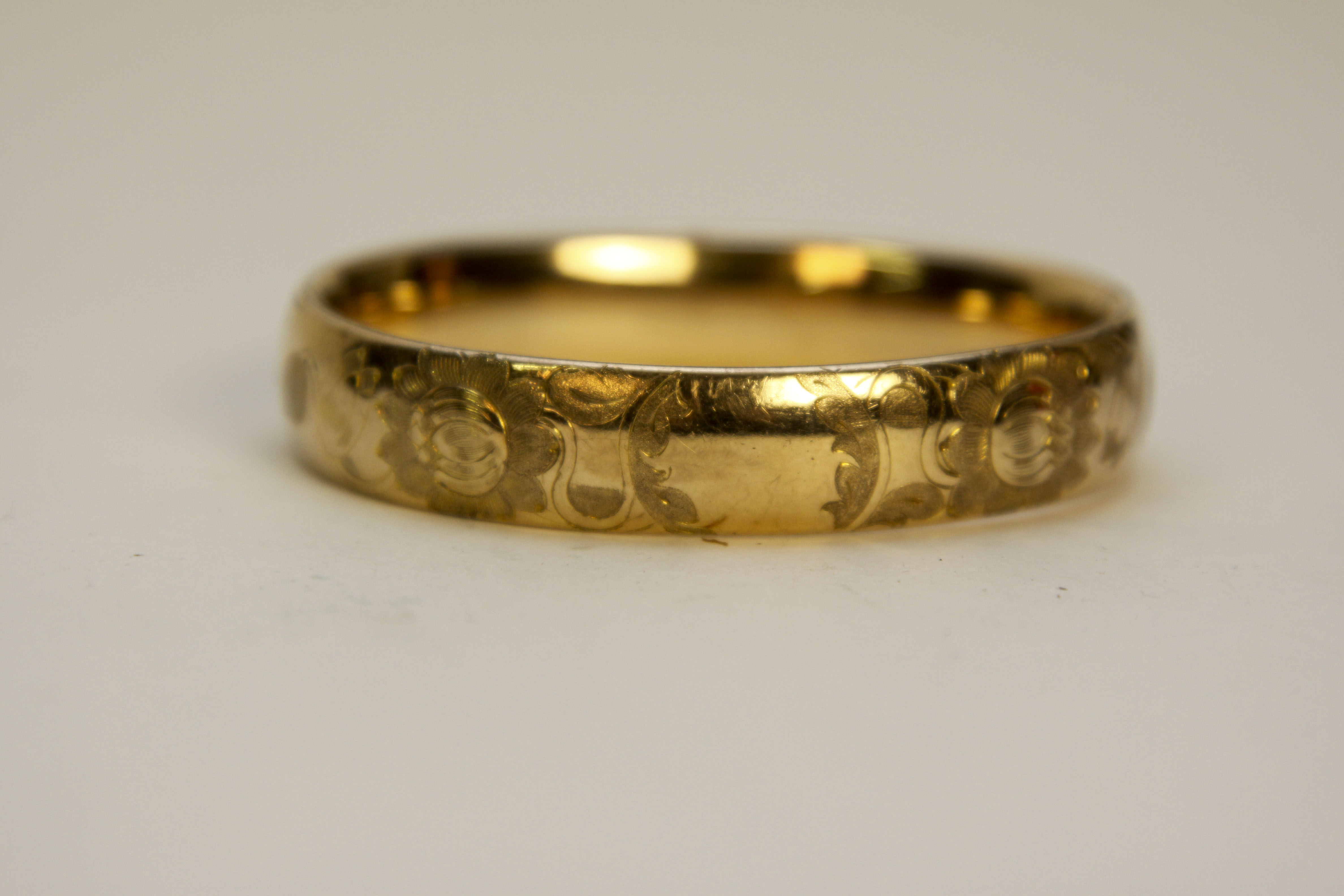 Antique Gold-Filled Bangle Bracelet Engraved "Marguerite"