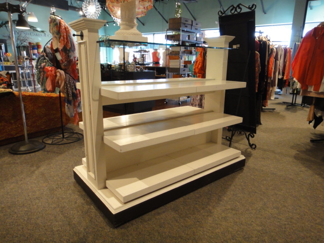 Large Wooden Clothing Display Shelf