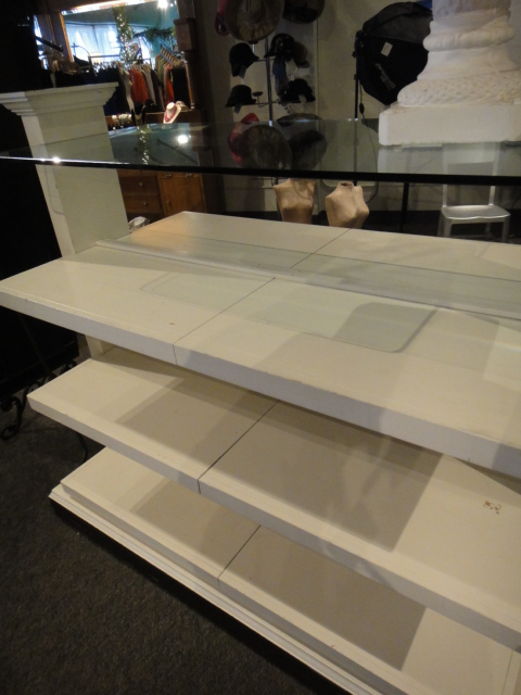 Large Wooden Clothing Display Shelf