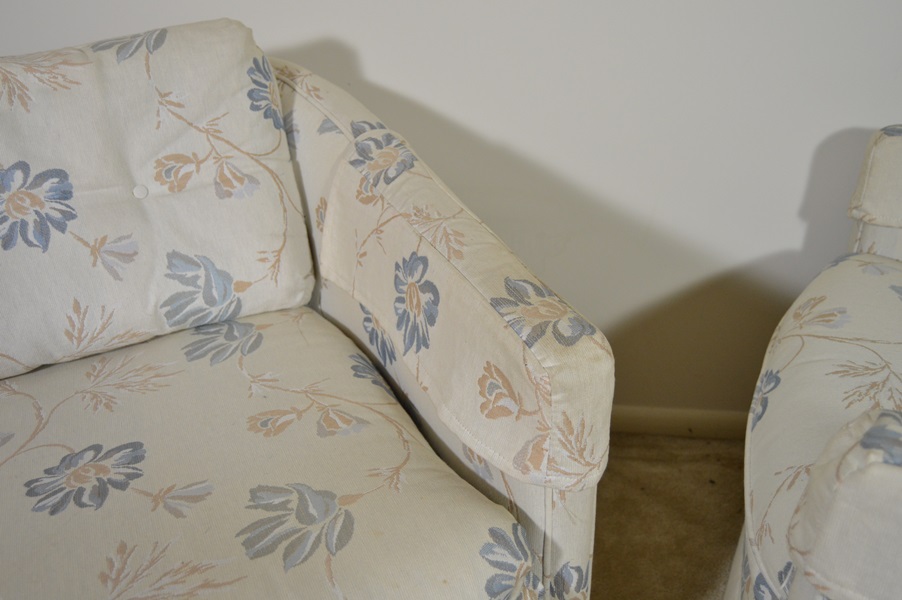 Pair of Century Barrel Back Swivel Lounge Chairs