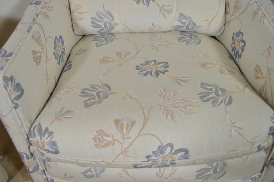 Pair of Century Barrel Back Swivel Lounge Chairs