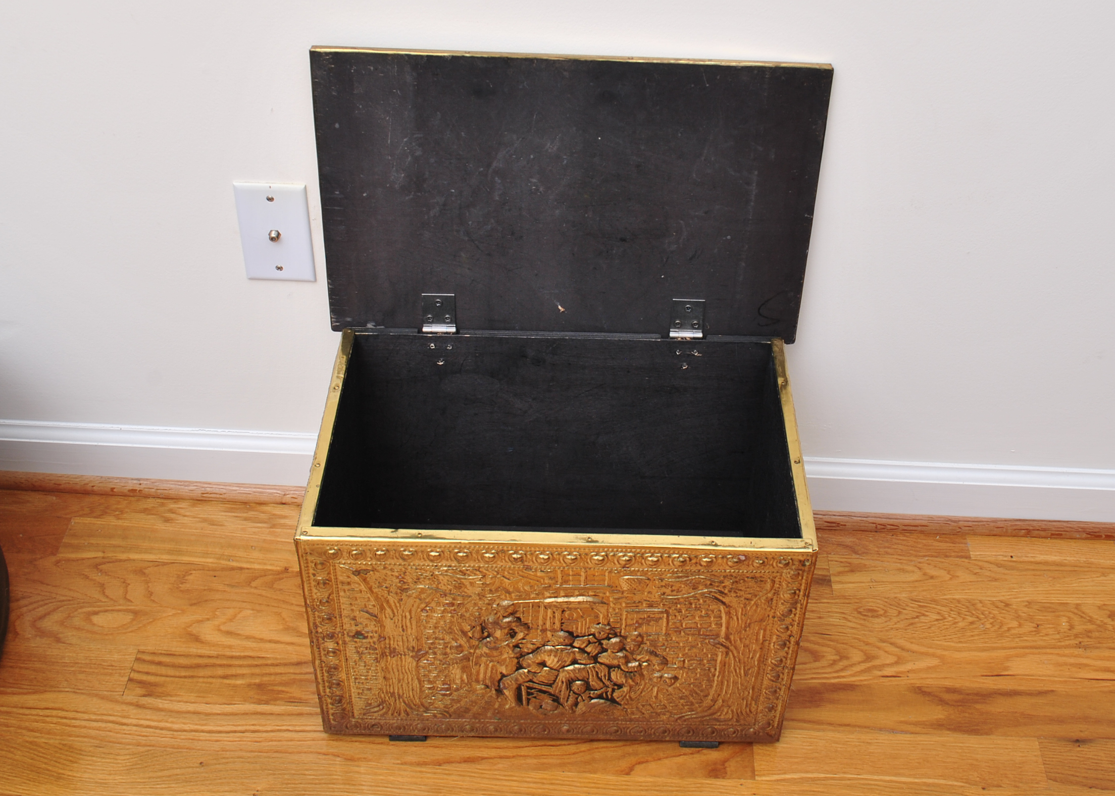 Two Footrests and Decorative Metal Box