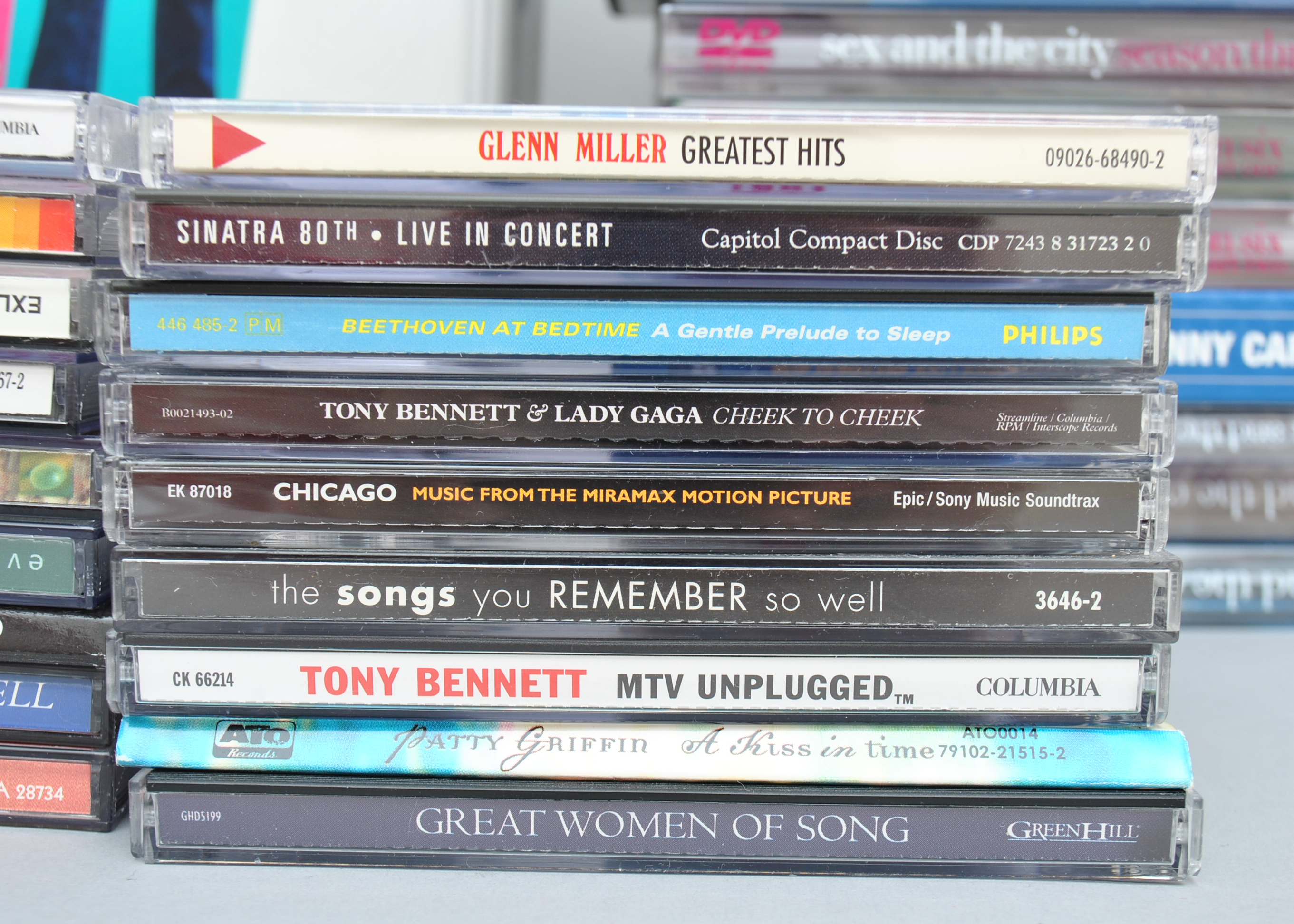 Collection of DVDs, CDs and Cassettes