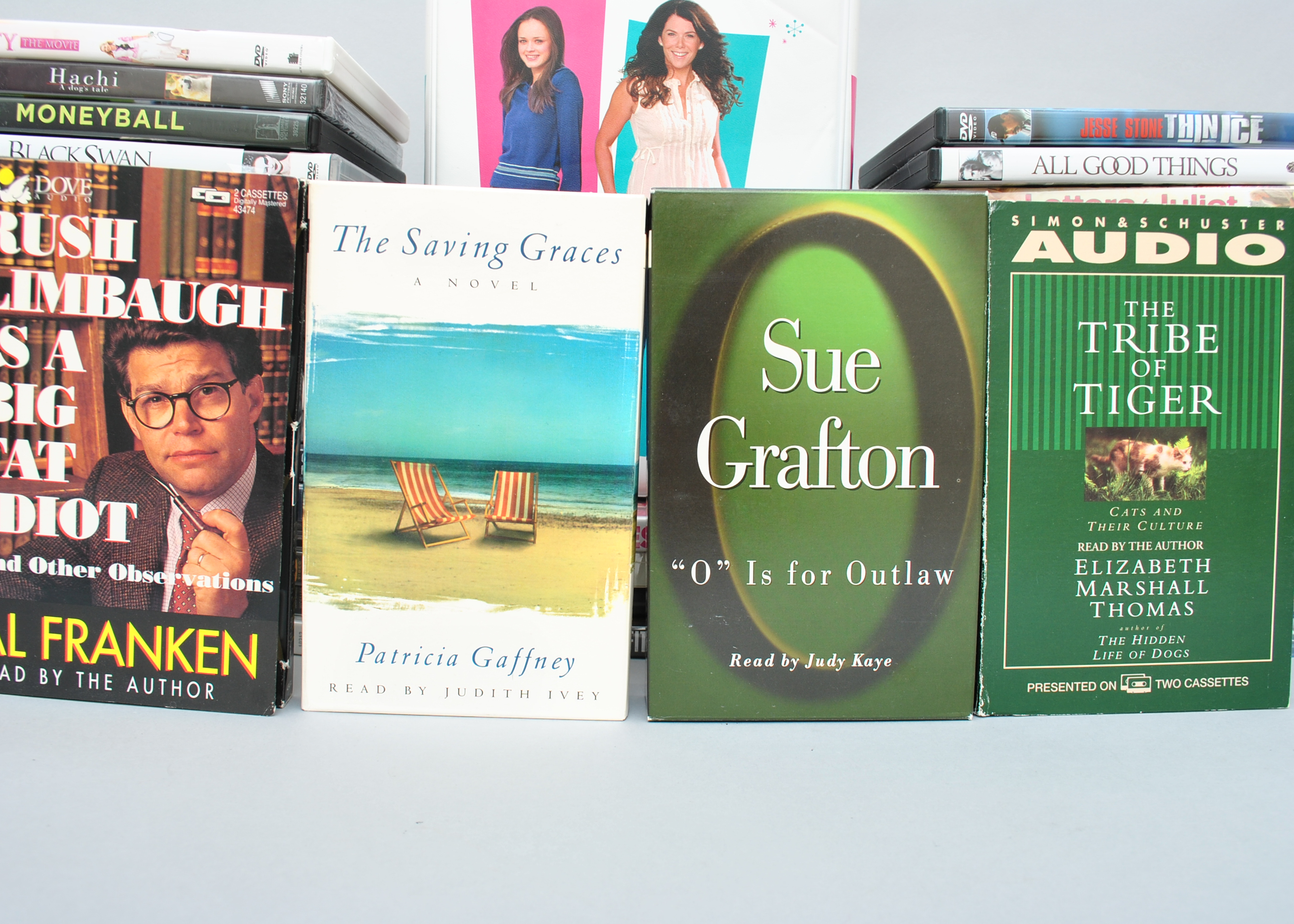 Collection of DVDs, CDs and Cassettes