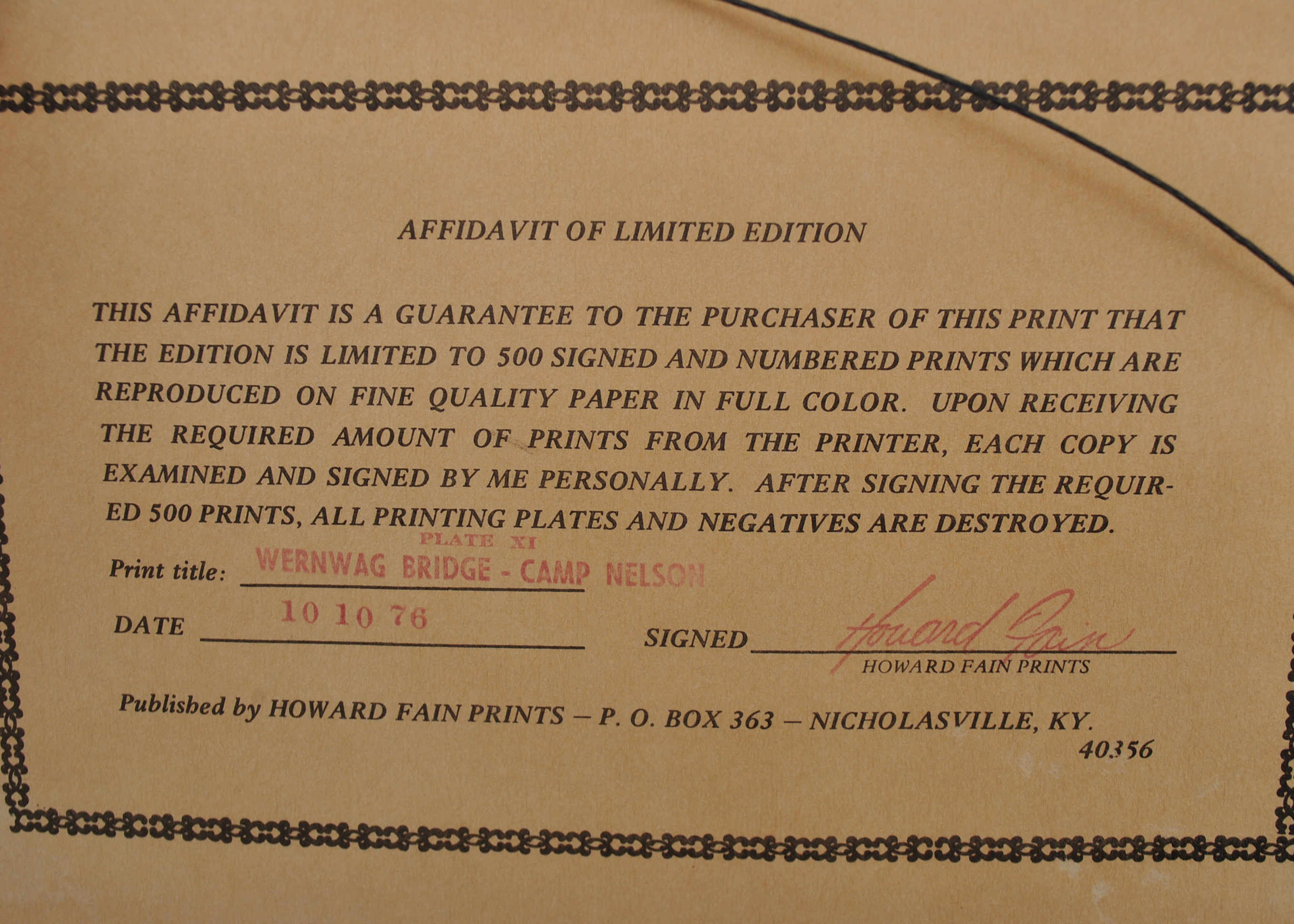 Signed Howard Fain "Pioneers of Progress" Prints