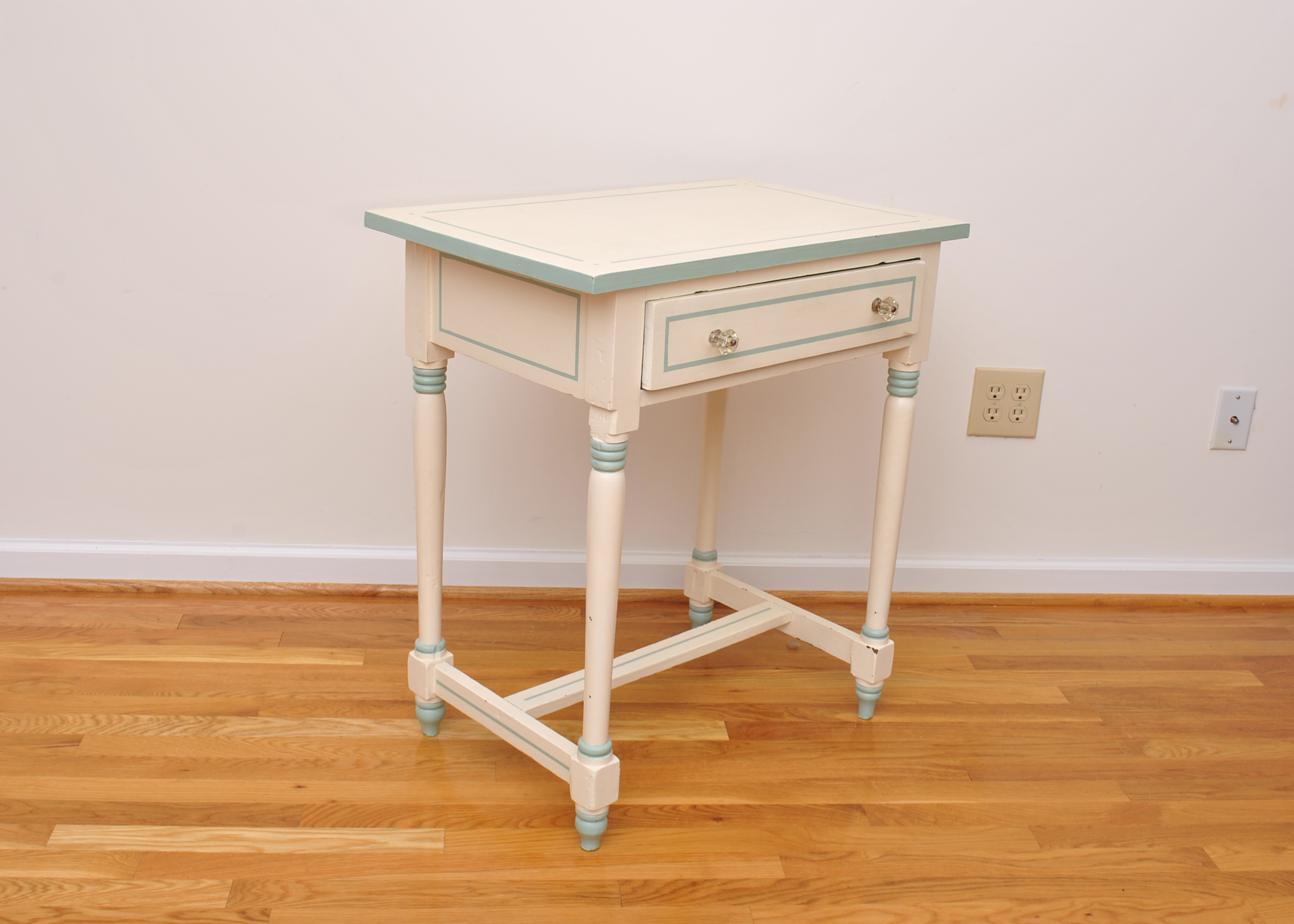 Small Vintage Wooden Painted Desk and Chair