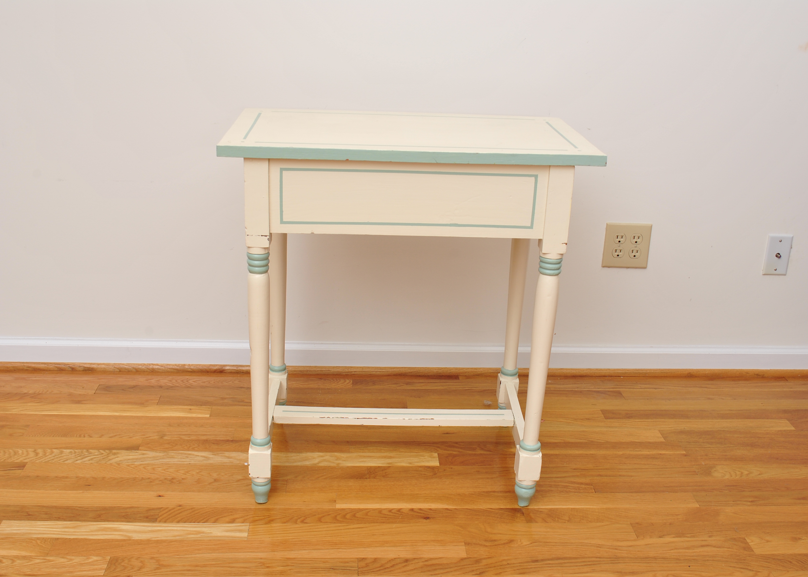 Small Vintage Wooden Painted Desk and Chair