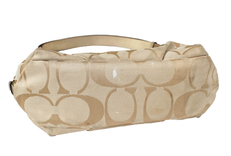 Taupe Coach Signature Duffle Bag