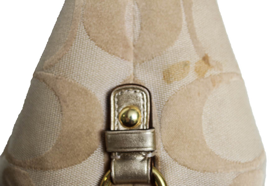 Taupe Coach Signature Duffle Bag