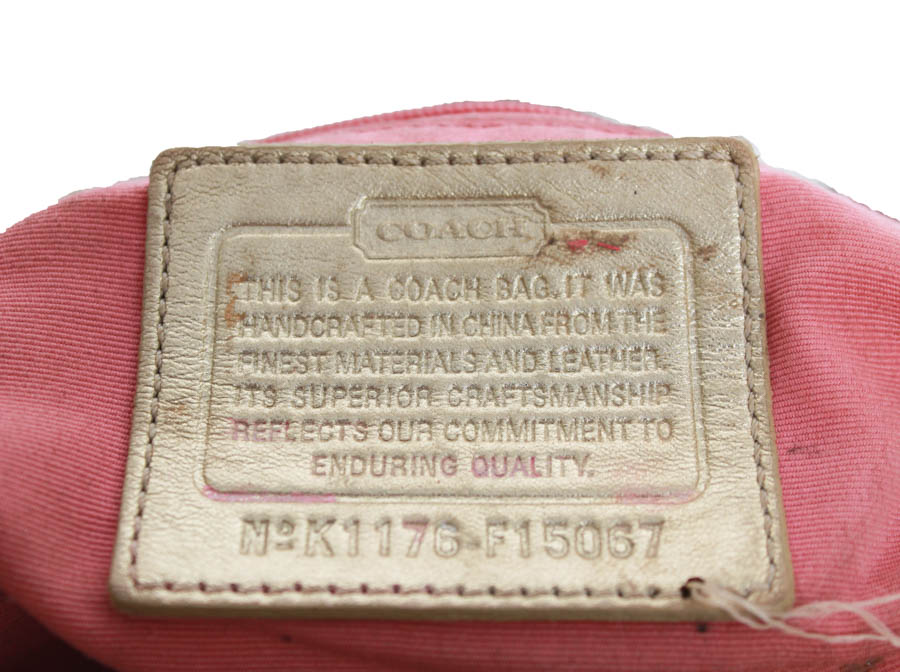 Taupe Coach Signature Duffle Bag