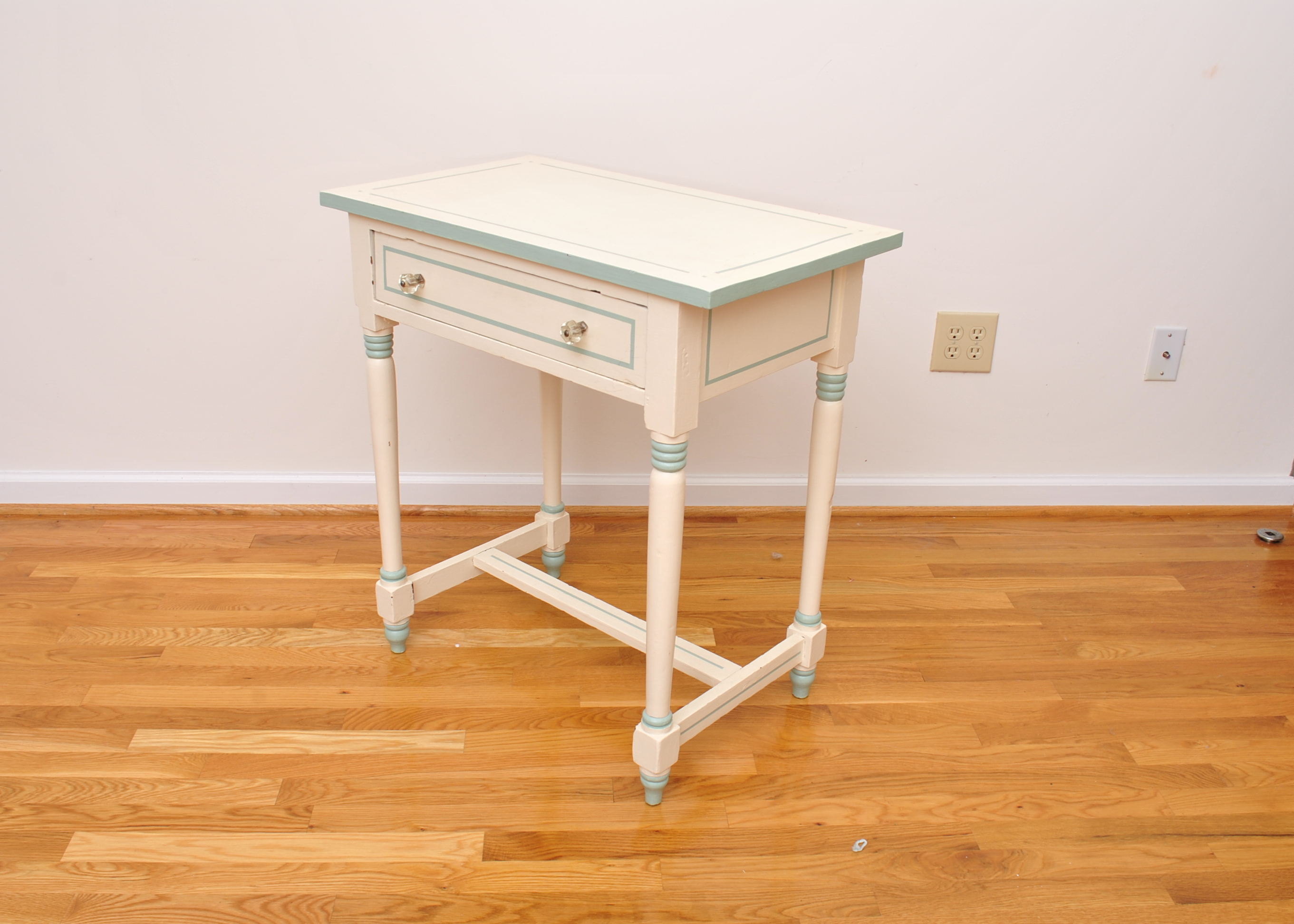 Small Vintage Wooden Painted Desk and Chair