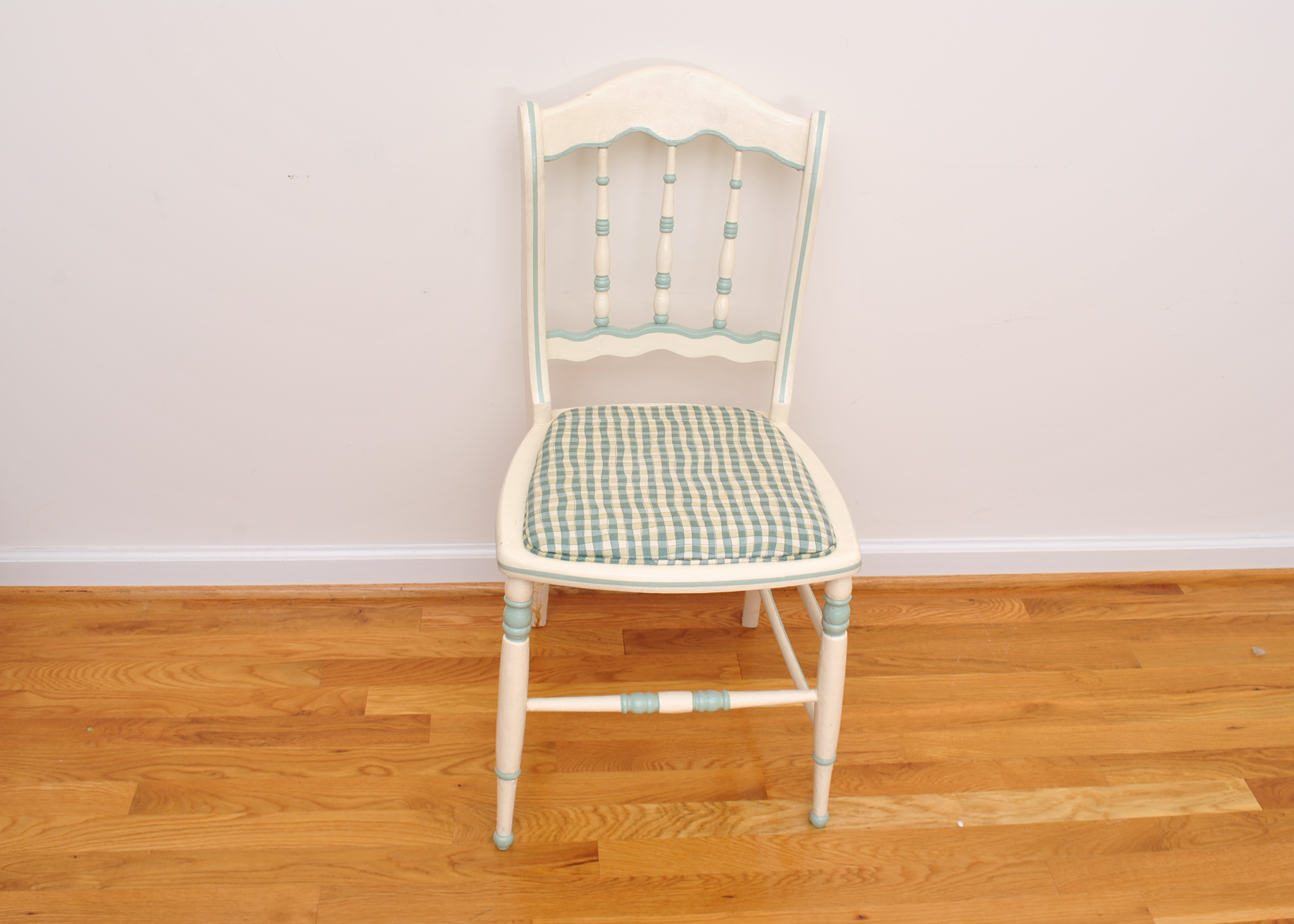 Small Vintage Wooden Painted Desk and Chair