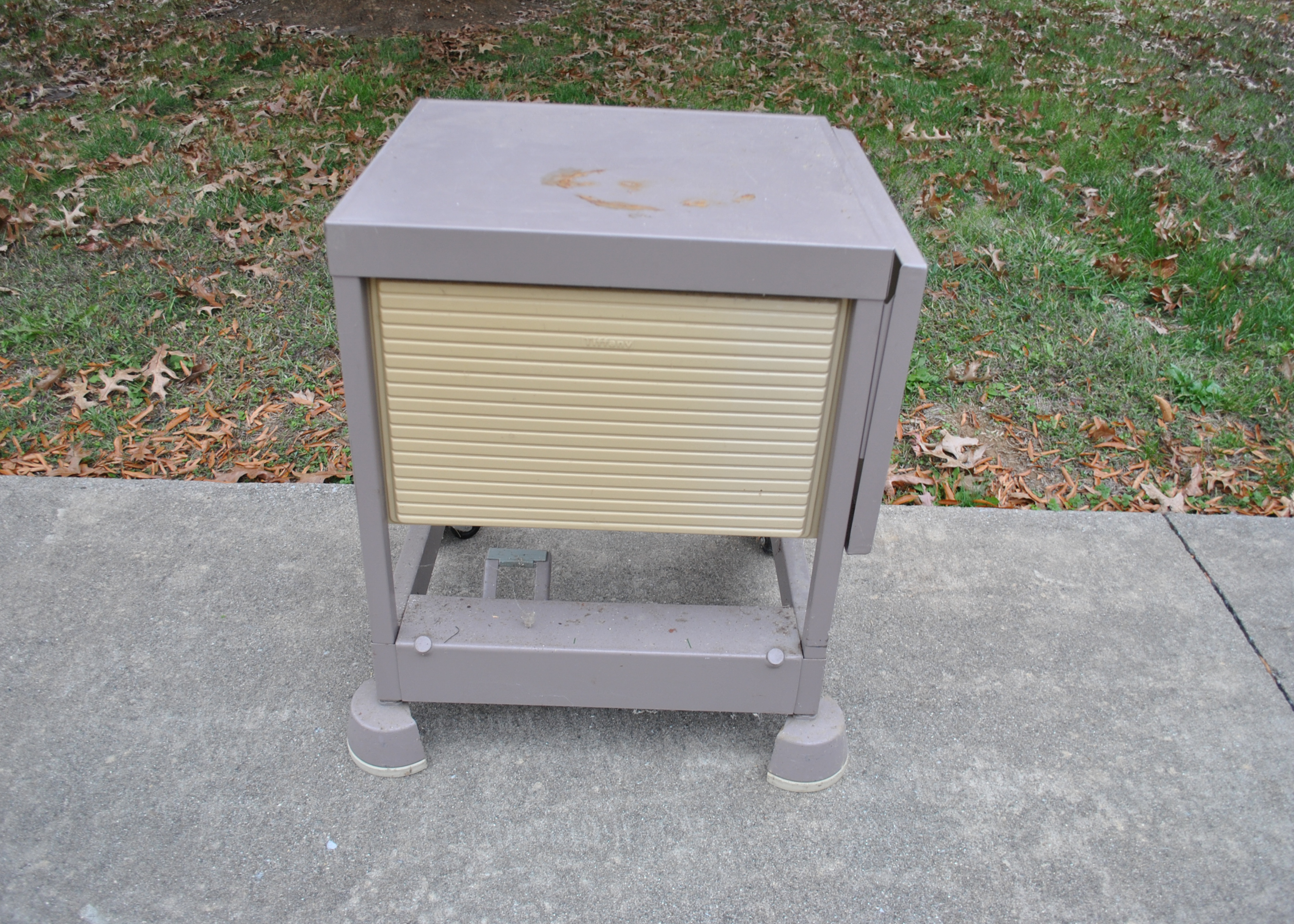 Assortment of Metal Stands, Cabinets and a Desk