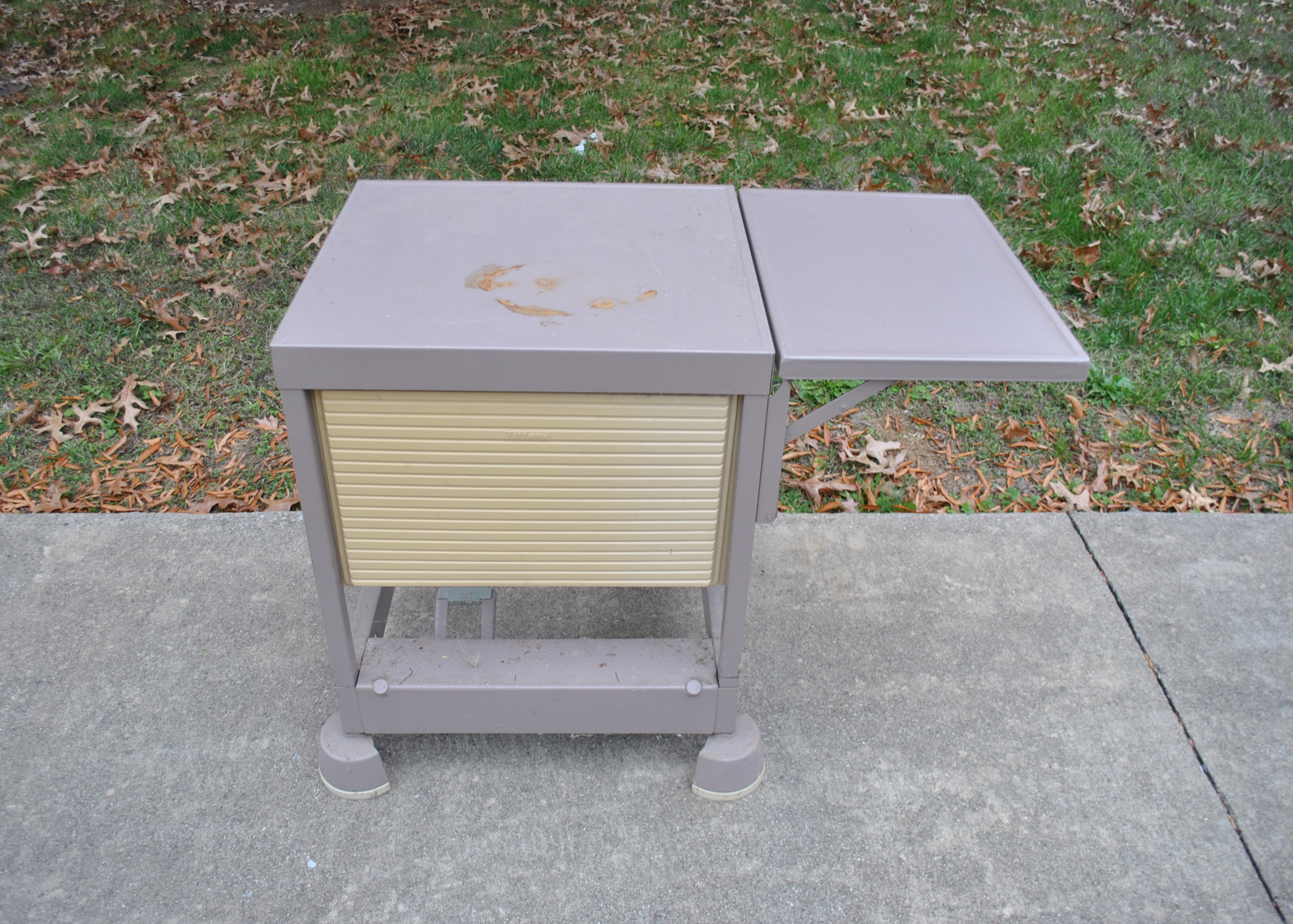 Assortment of Metal Stands, Cabinets and a Desk