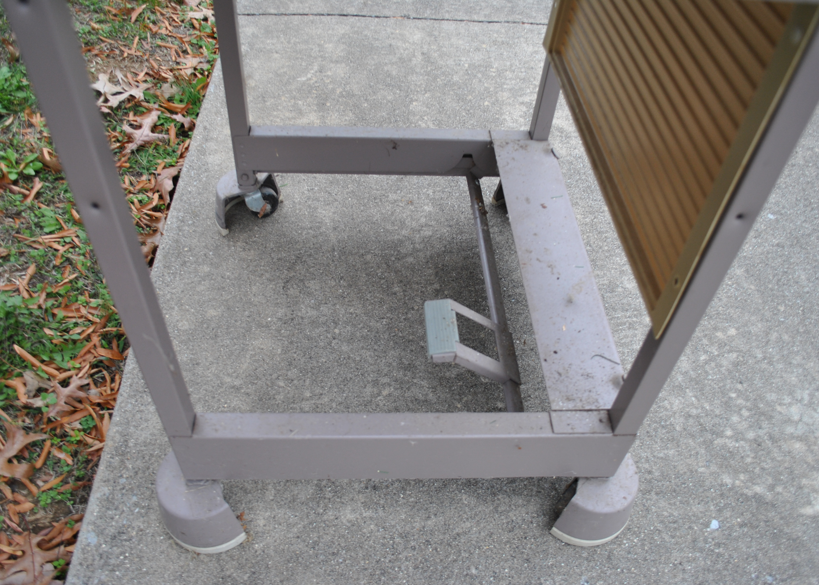 Assortment of Metal Stands, Cabinets and a Desk