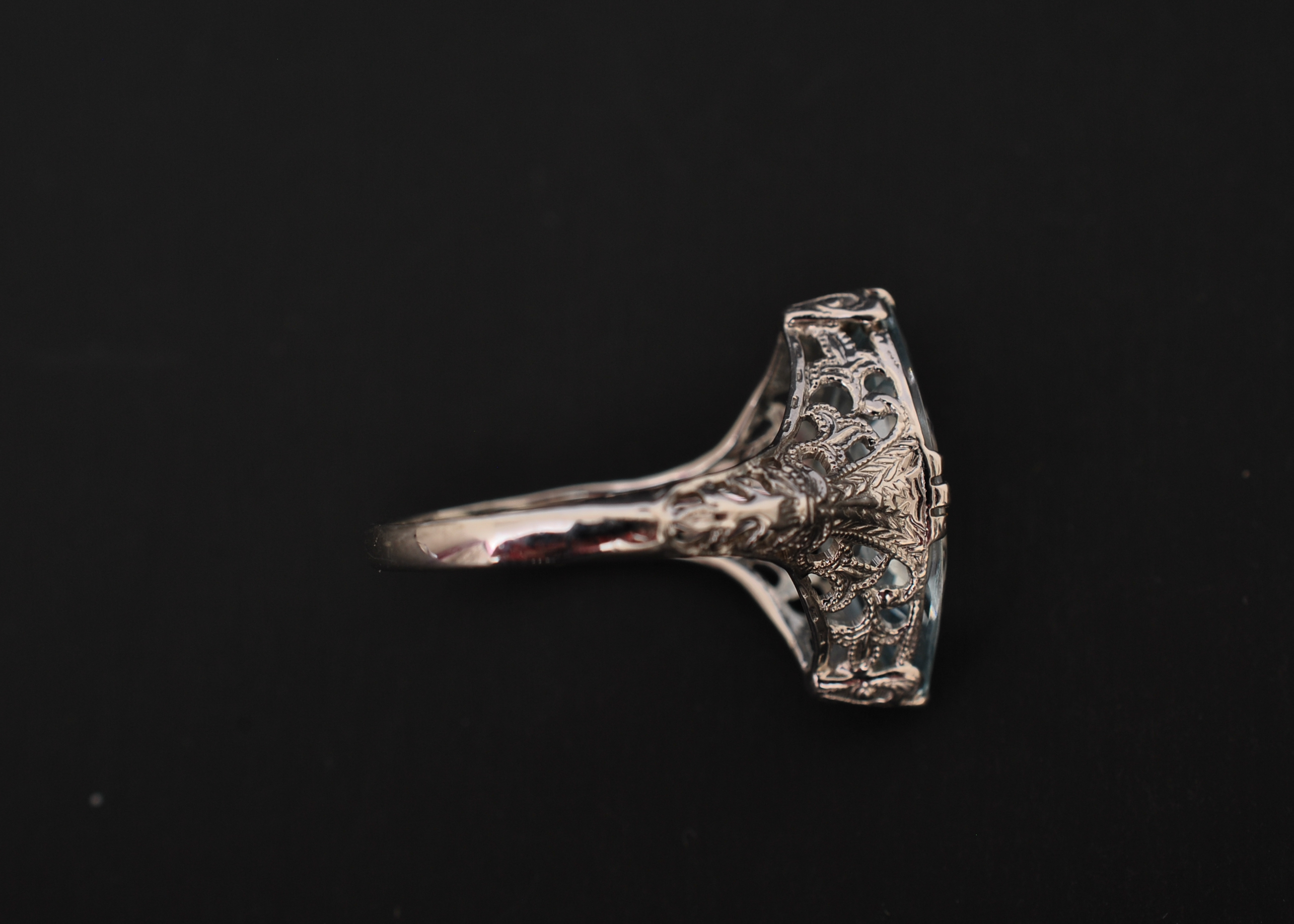 Aquamarine Marquise 14K White Gold Ring