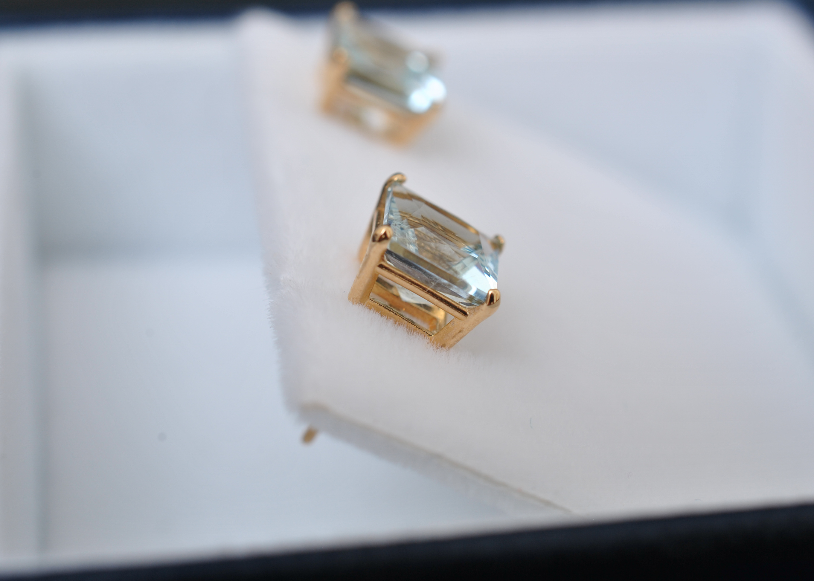 Aquamarine 14K Yellow Gold Earrings