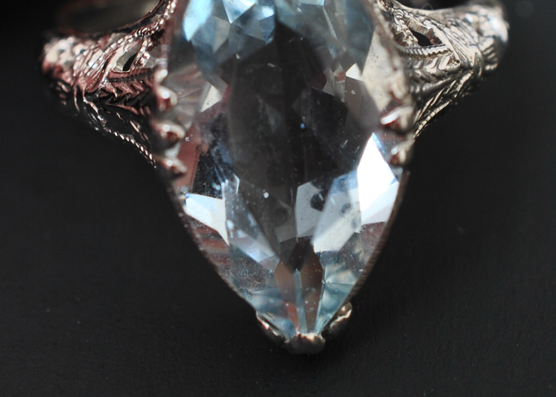 Aquamarine Marquise 14K White Gold Ring