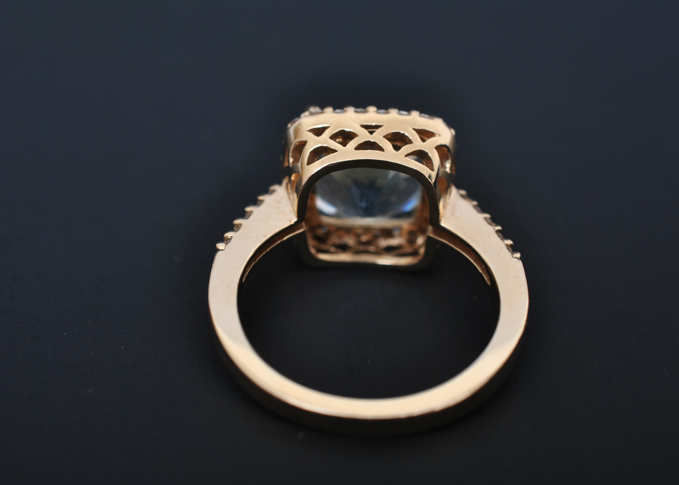 Aquamarine and Diamond 14K Yellow Gold Ring