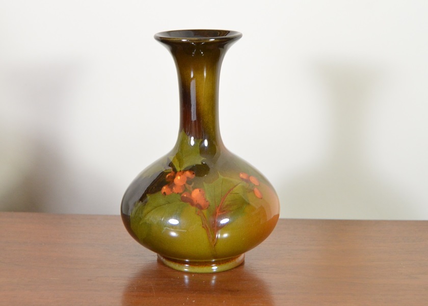 1900 Rose Fechheimer Rookwood Holly Branch Vase
