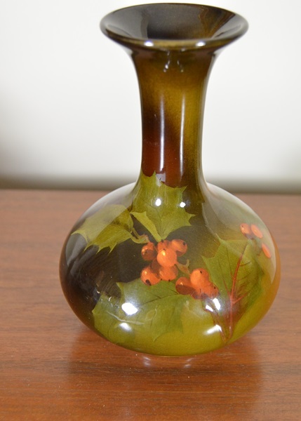 1900 Rose Fechheimer Rookwood Holly Branch Vase