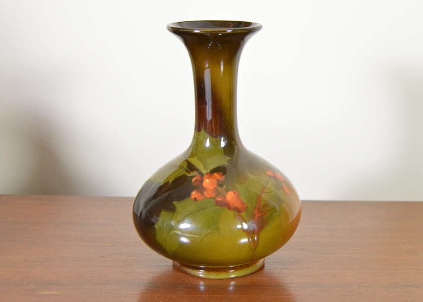 1900 Rose Fechheimer Rookwood Holly Branch Vase