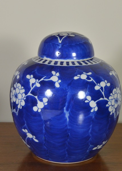 Blue on White China Ginger Jar