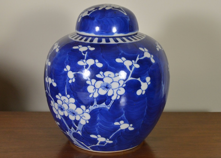 Blue on White China Ginger Jar